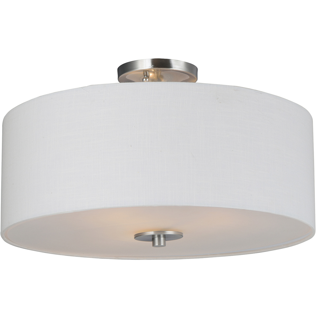 Bongo 3 Light 18 inch Satin Nickel Semi-Flush Mount Ceiling Light