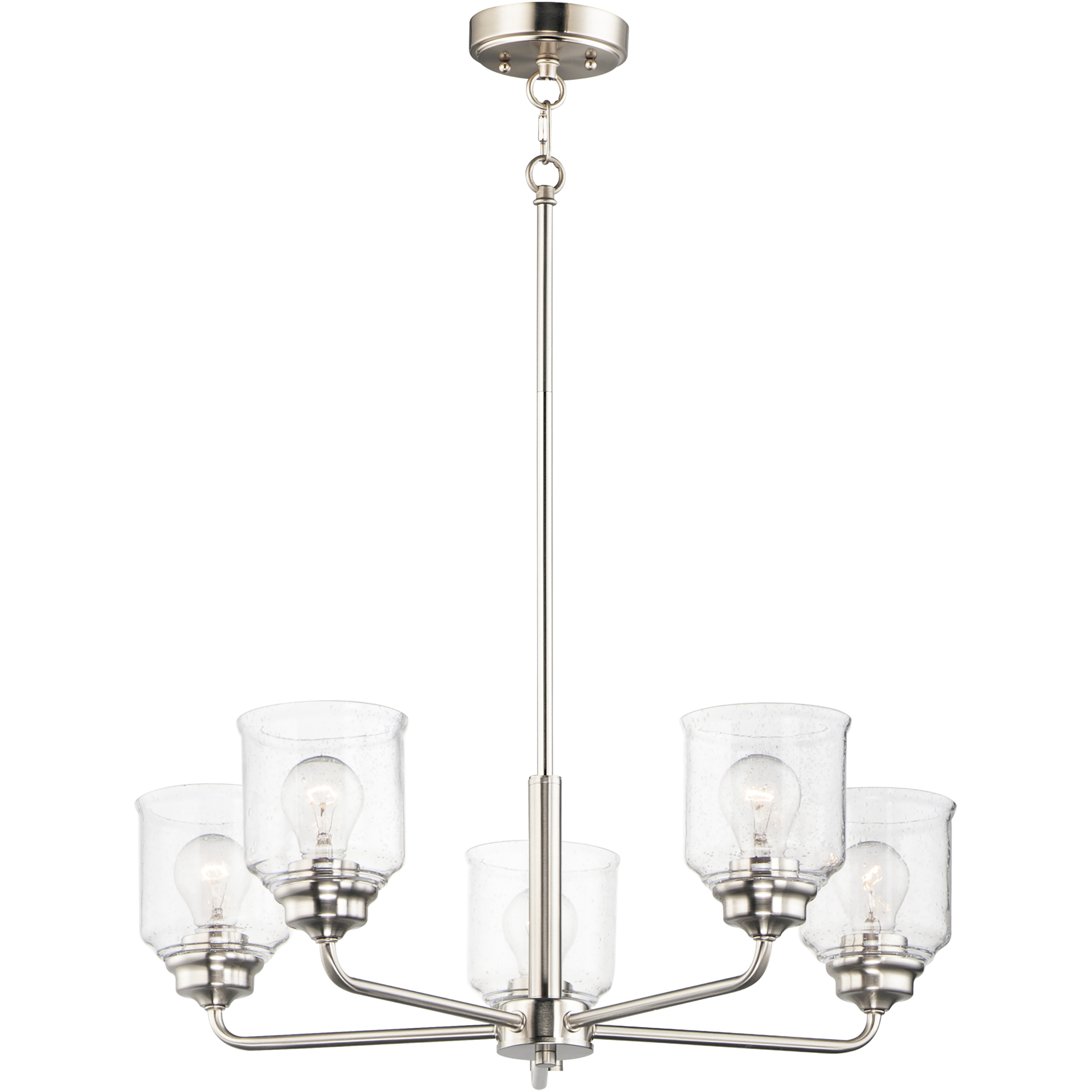 Acadia 5 Light 26 inch Satin Nickel Single-Tier Chandelier Ceiling Light
