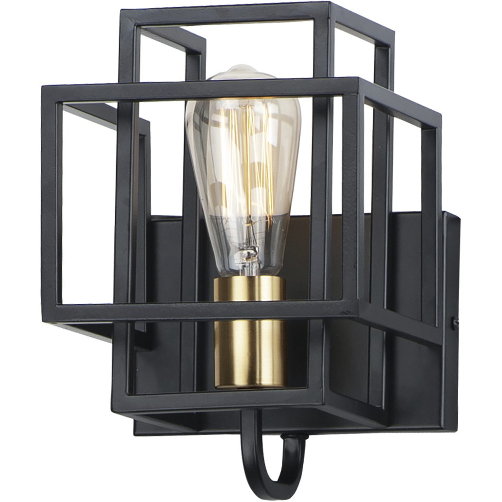 Liner 1 Light 7 inch Black and Satin Brass Wall Sconce Wall Light