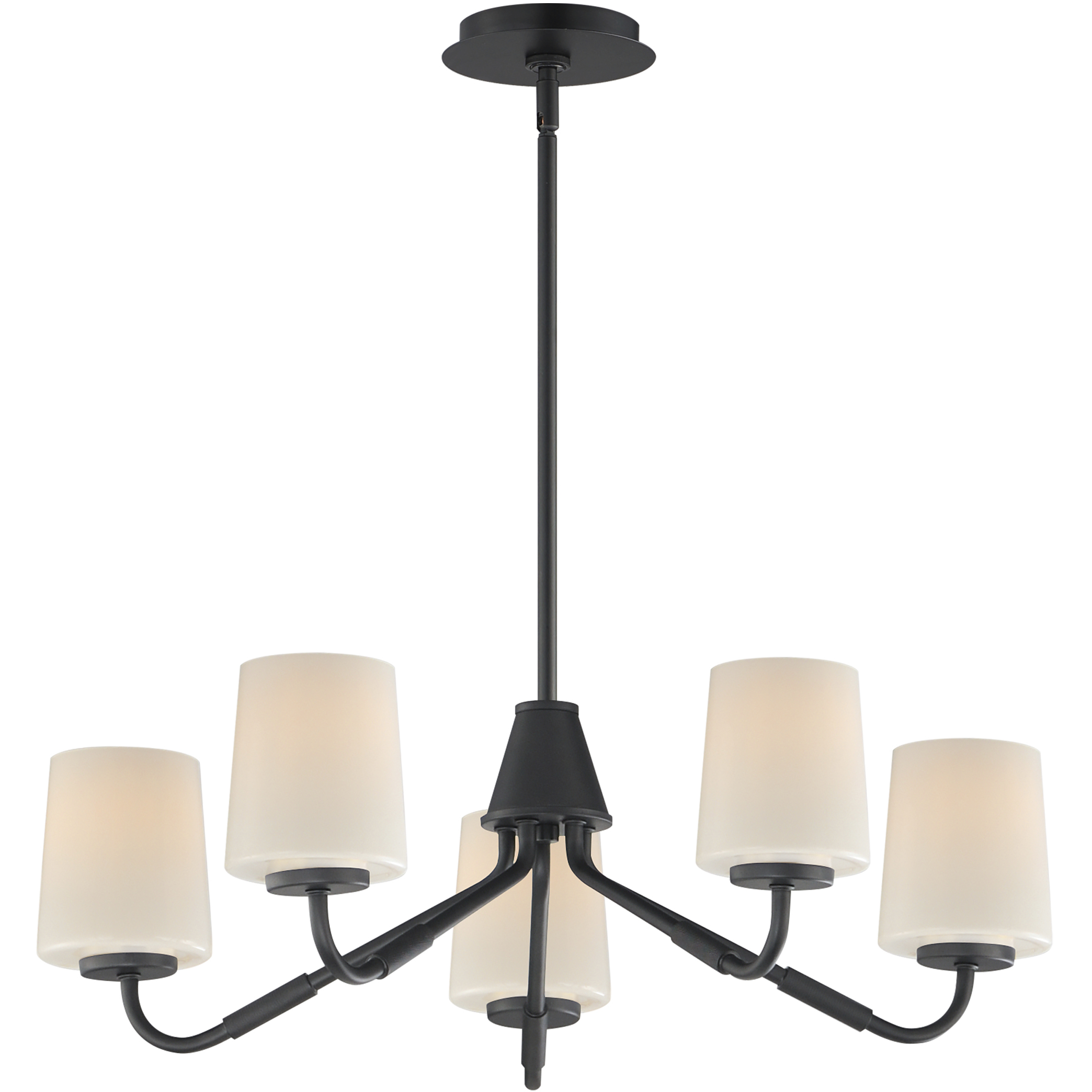 Durham 5 Light 26 inch Black Single-Tier Chandelier Ceiling Light