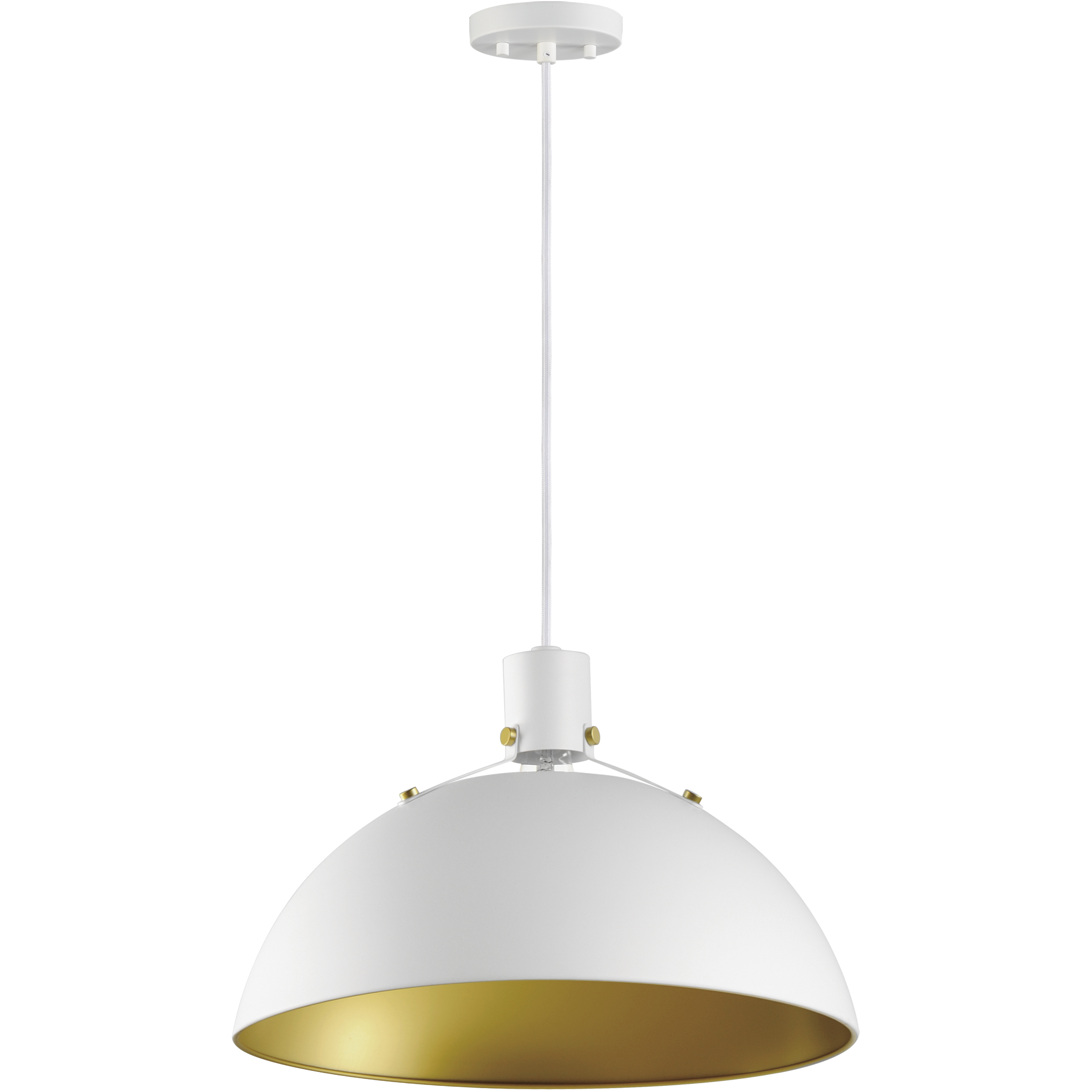 Dawn 1 Light 19.5 inch White and Satin Brass Single Pendant Ceiling Light