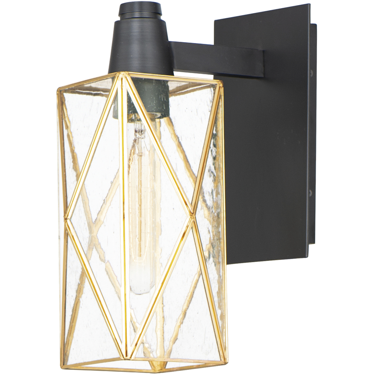Norfolk 1 Light 13.25 inch Black and Burnished Brass Outdoor Wall Mount
