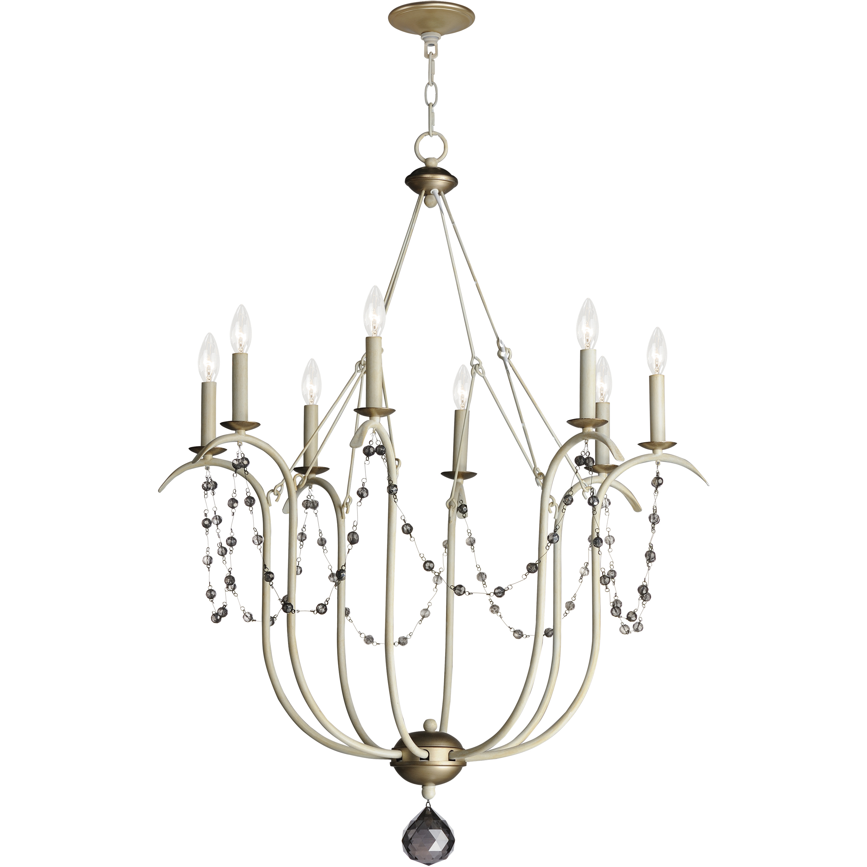 Formosa 8 Light 32 inch Ecru and Venetian Gold Chandelier Ceiling Light