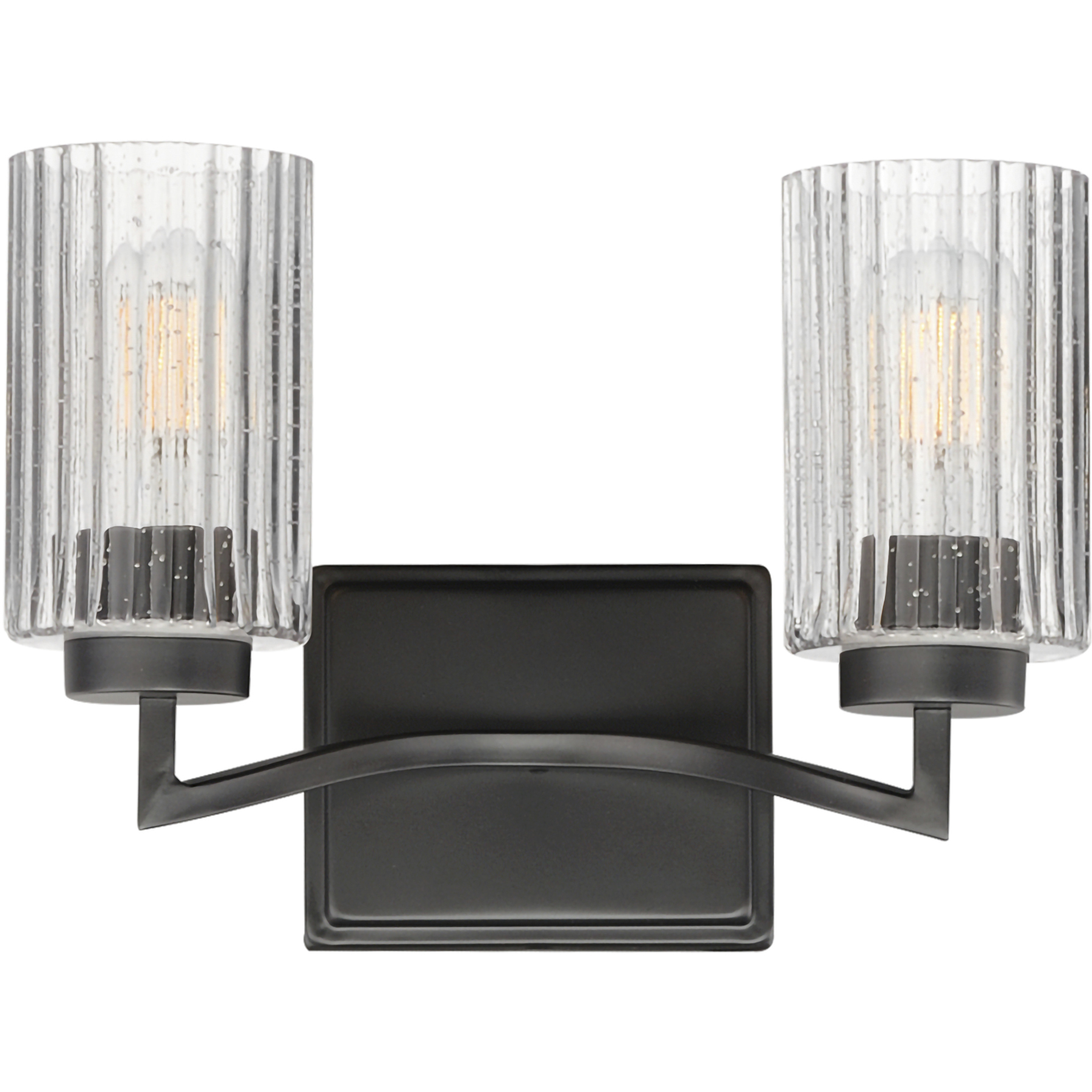 Rigata 2 Light 13.75 inch Black Bath Vanity Wall Light