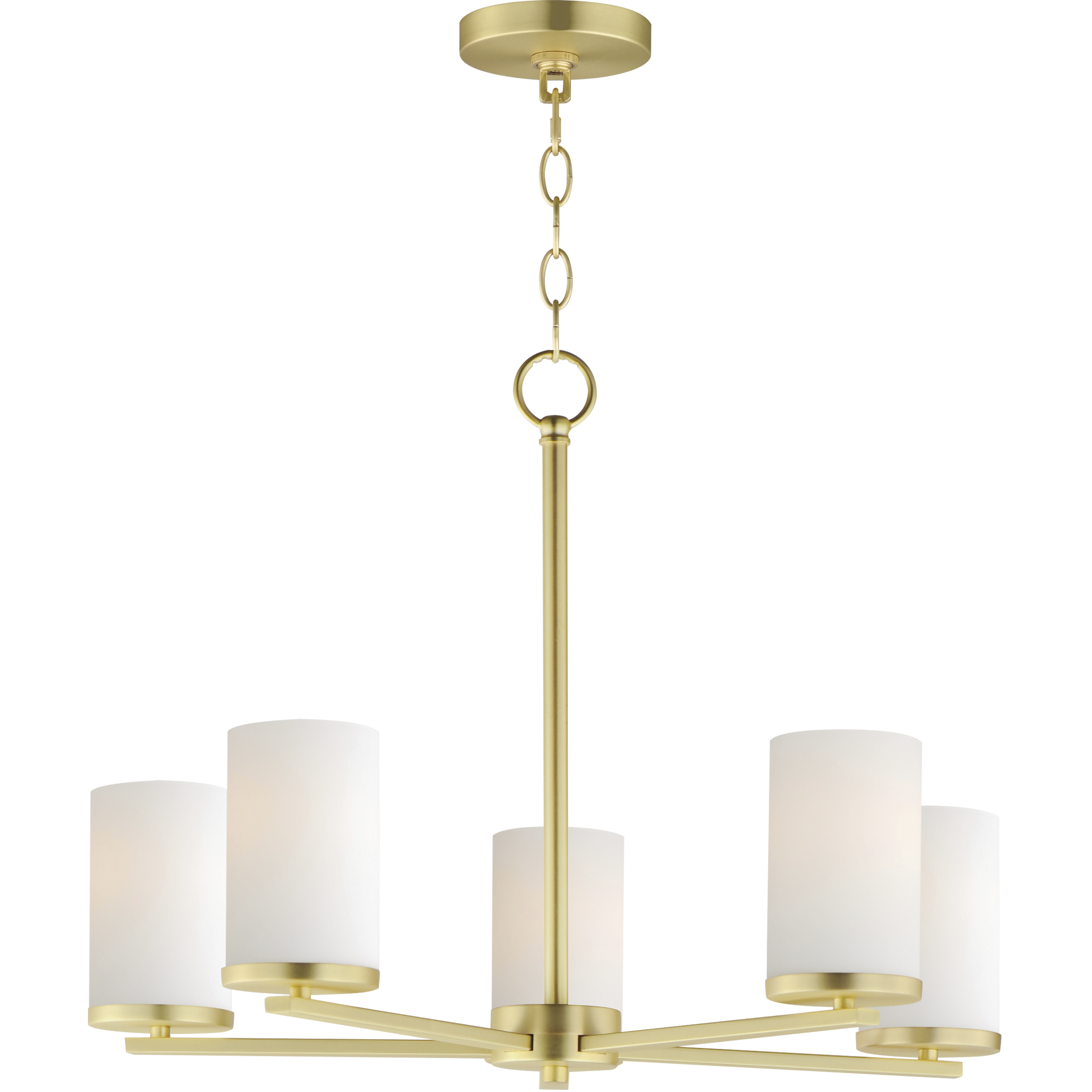 Lateral 5 Light 24 inch Satin Brass Multi-Light Pendant Ceiling Light in Satin White