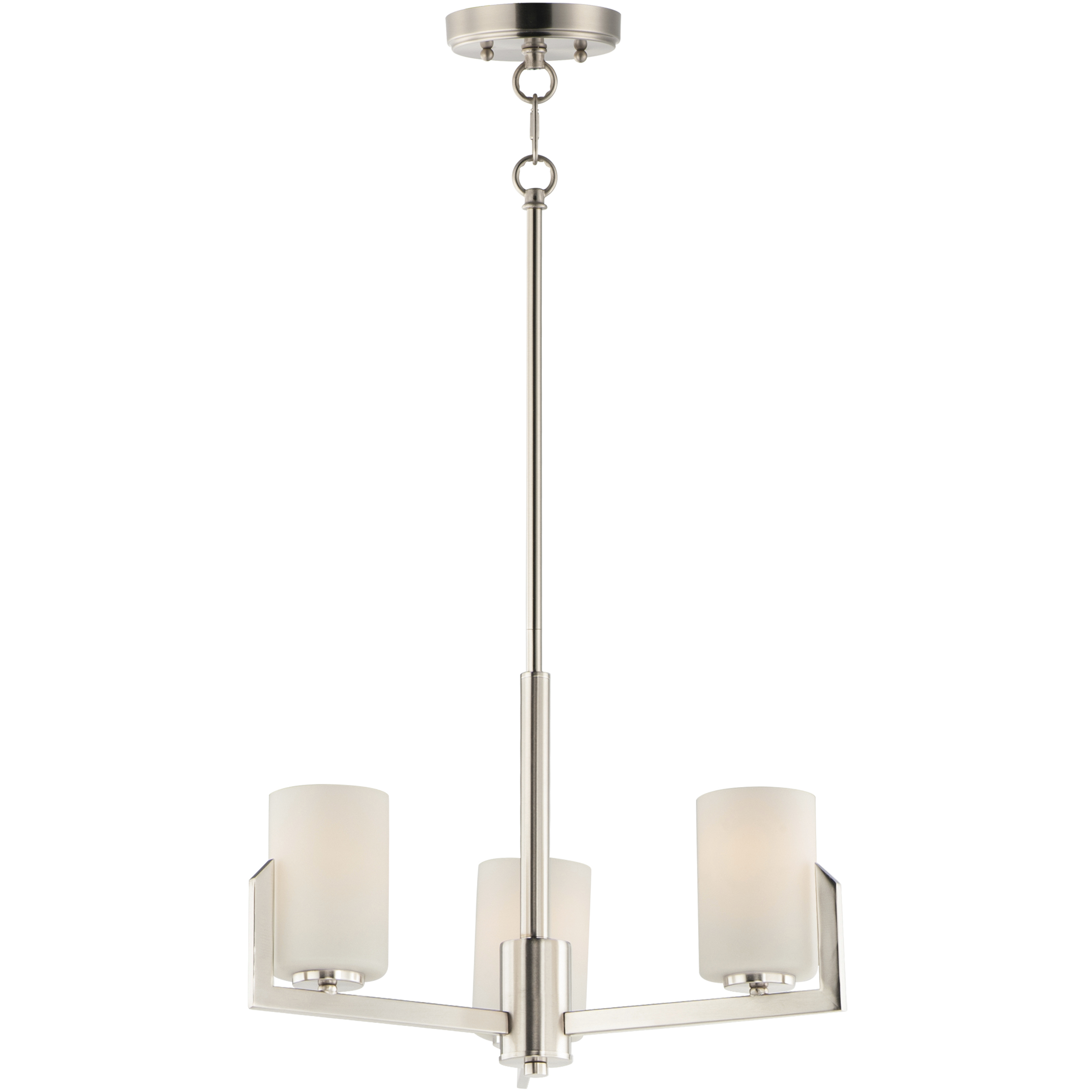 Dart 3 Light 22.25 inch Satin Nickel Mini Chandelier Ceiling Light