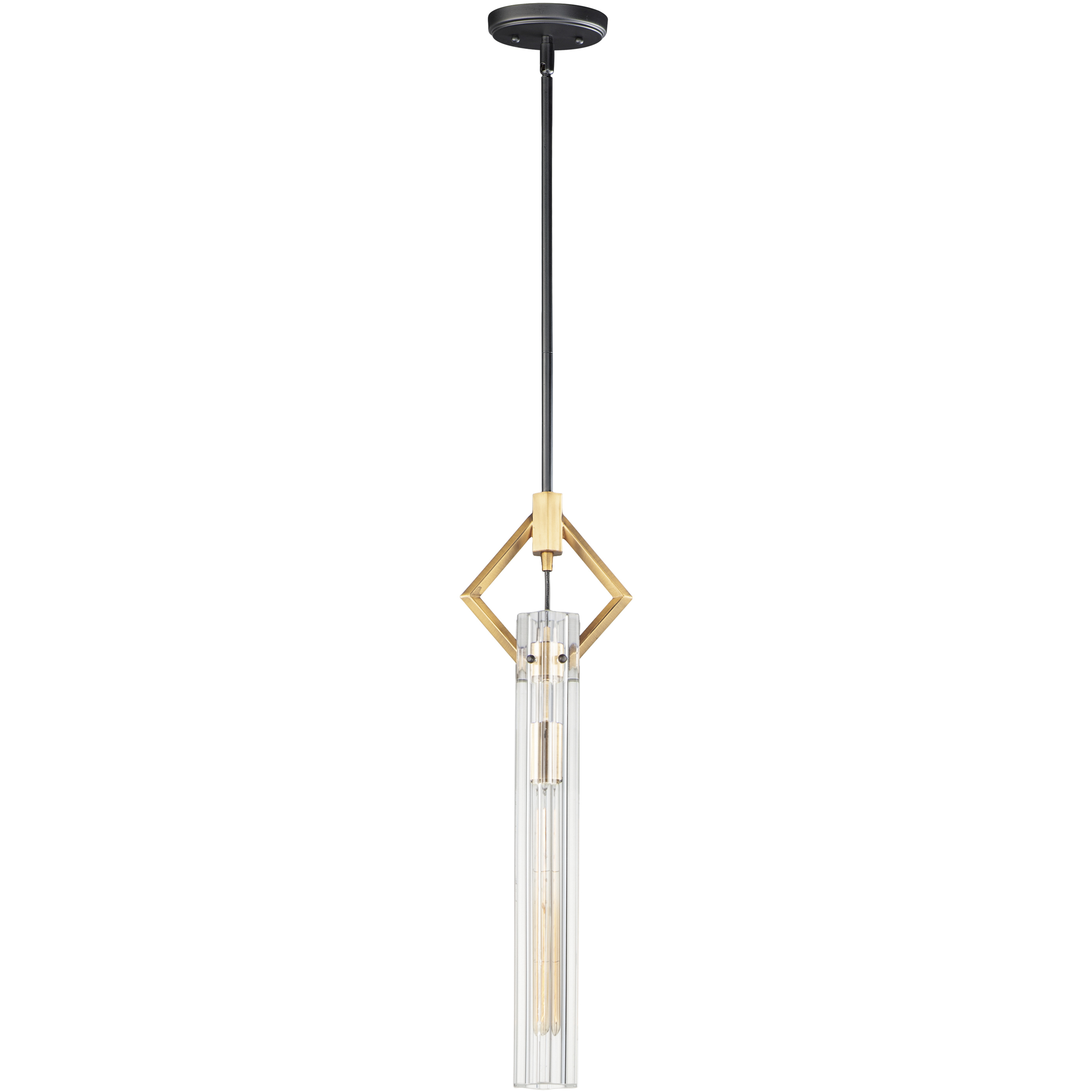 Flambeau 1 Light 3 inch Black and Antique Brass Single Pendant Ceiling Light