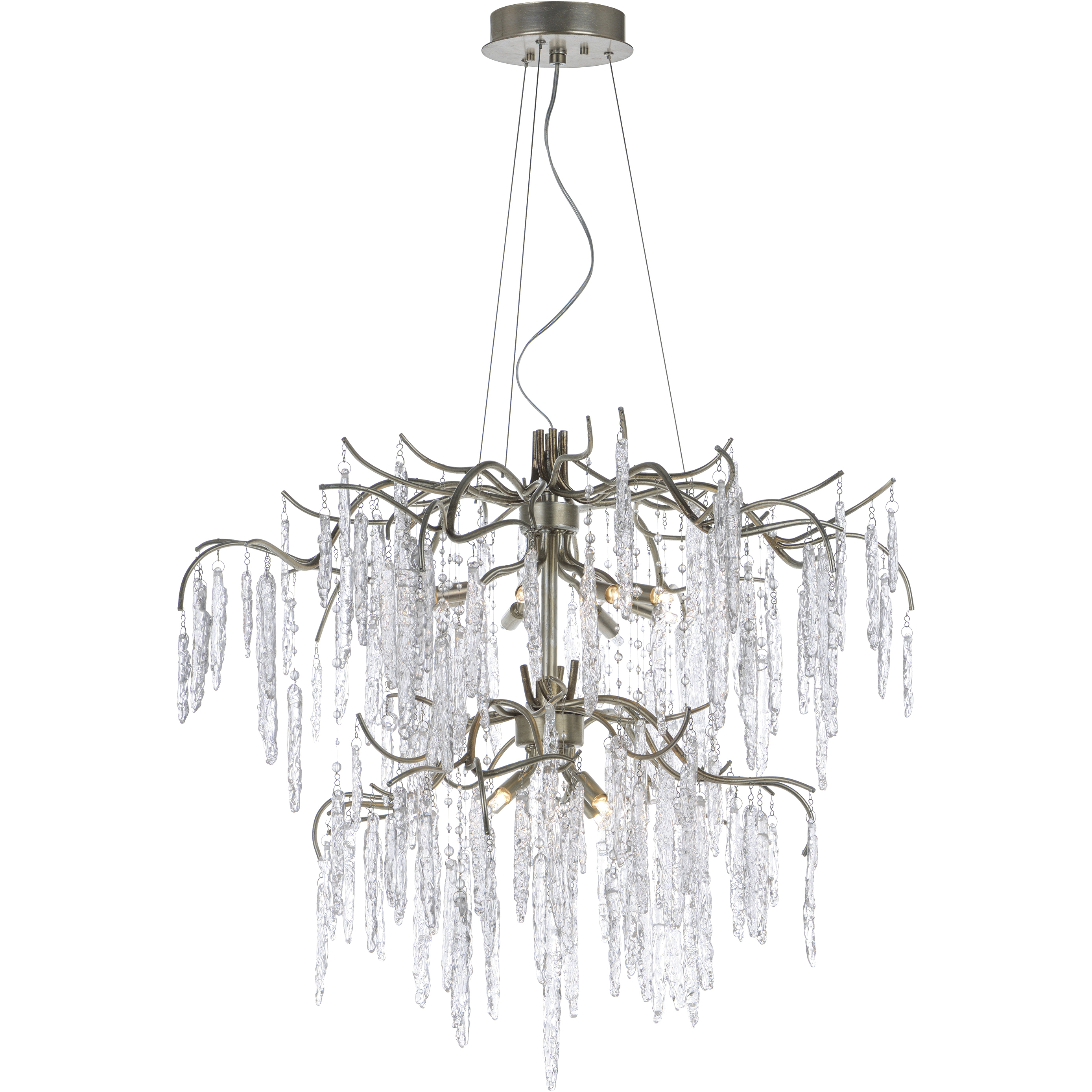 Willow 12 Light 35 inch Silver Gold Multi-Tier Chandelier Ceiling Light