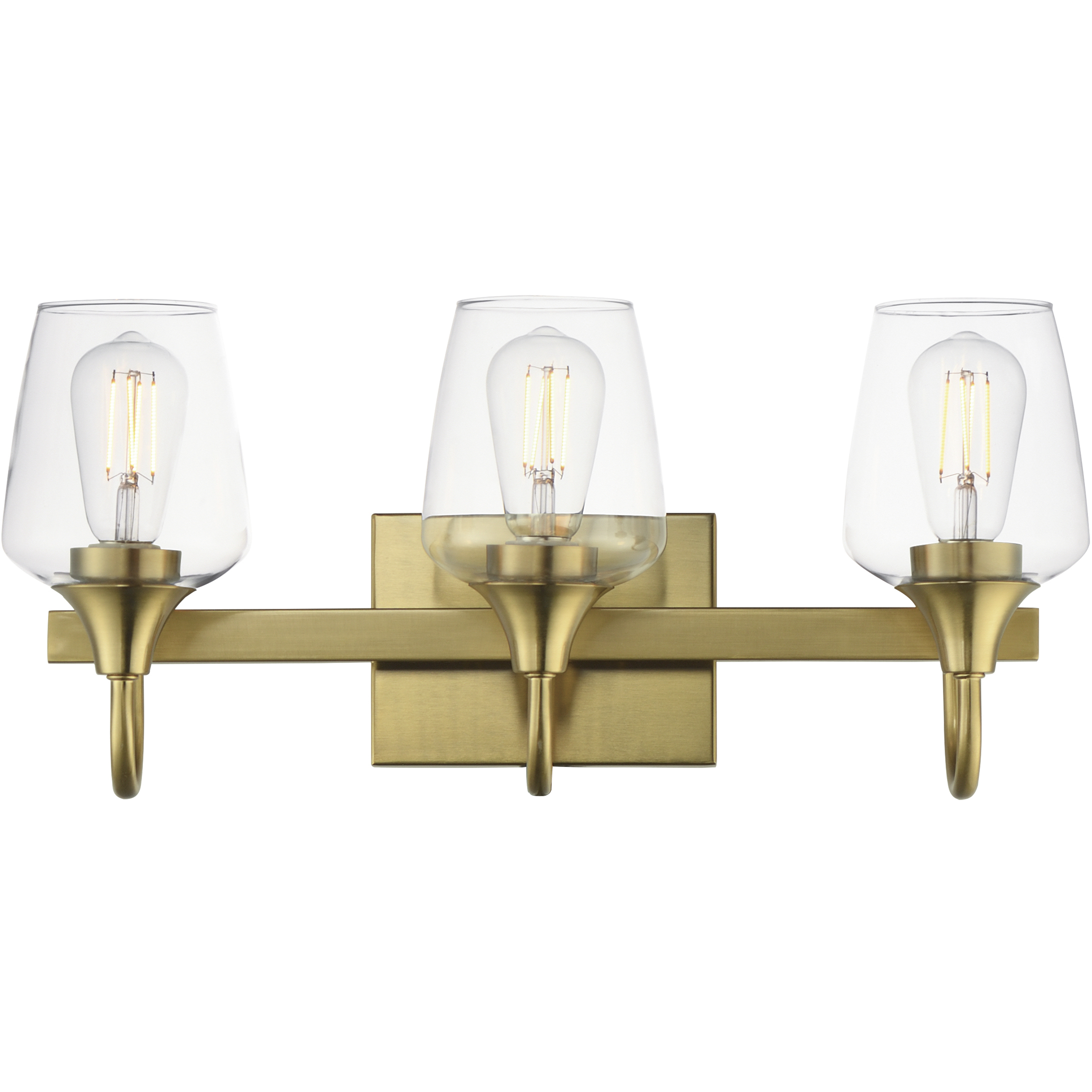 Goblet 3 Light 20.25 inch Natural Aged Brass Bath Vanity Wall Light
