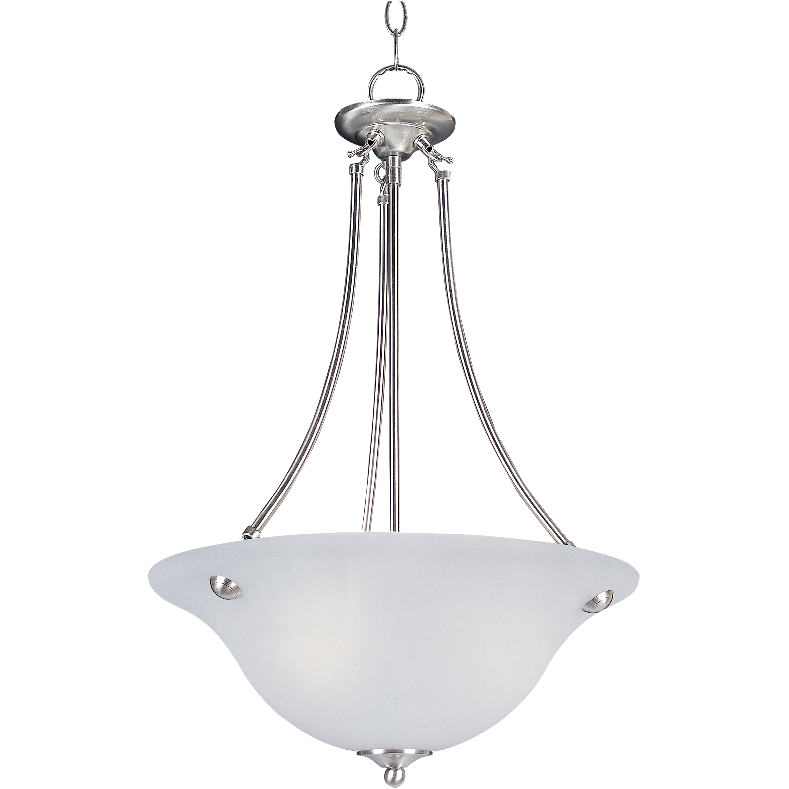 Malaga 3 Light 16 inch Oil Rubbed Bronze Invert Bowl Pendant Ceiling Light in Frosted