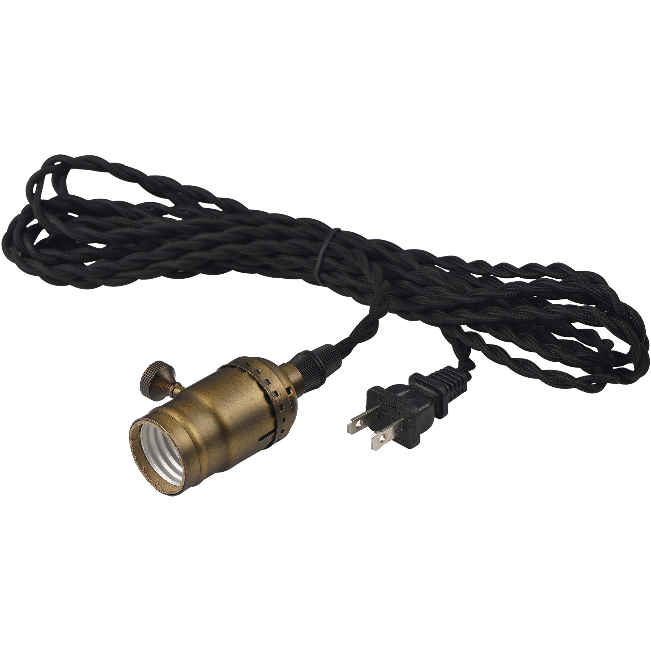 Early Electric 1 Light 2.25 inch Black and Antique Brass Single Pendant Ceiling Light