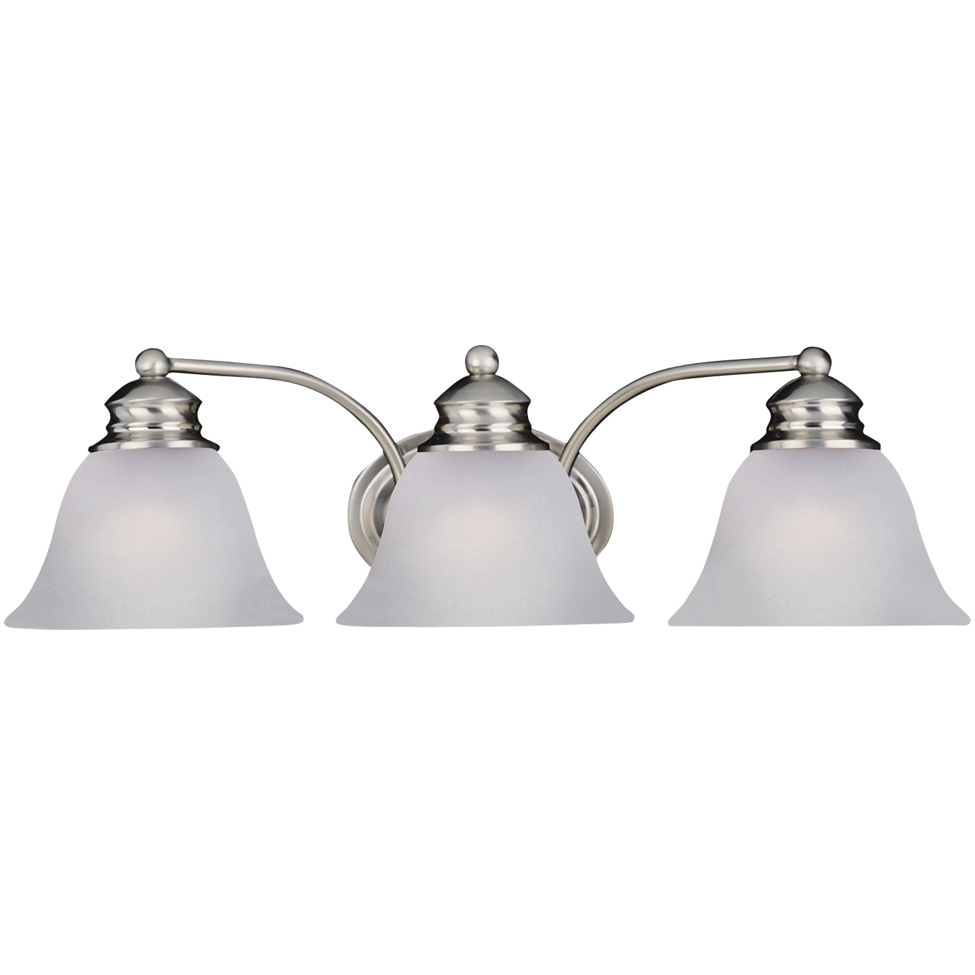 Malaga 3 Light 19.5 inch Satin Nickel Bath Vanity Wall Light in Frosted