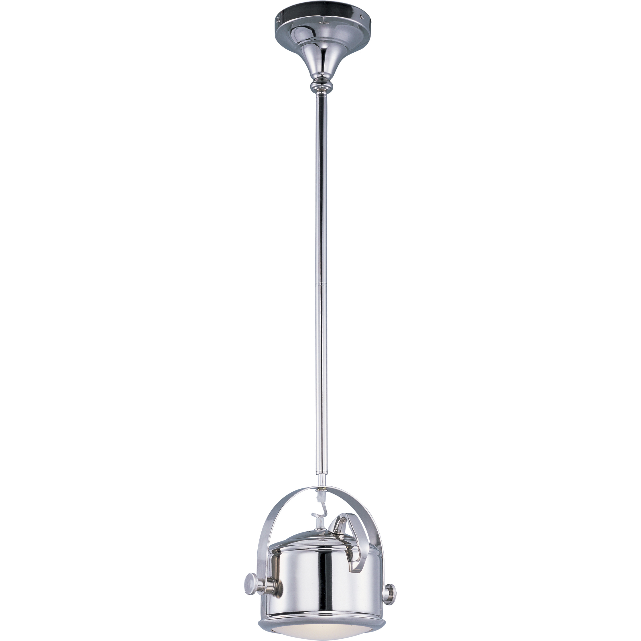 Hi-Bay 1 Light 10 inch Satin Nickel Mini Pendant Ceiling Light