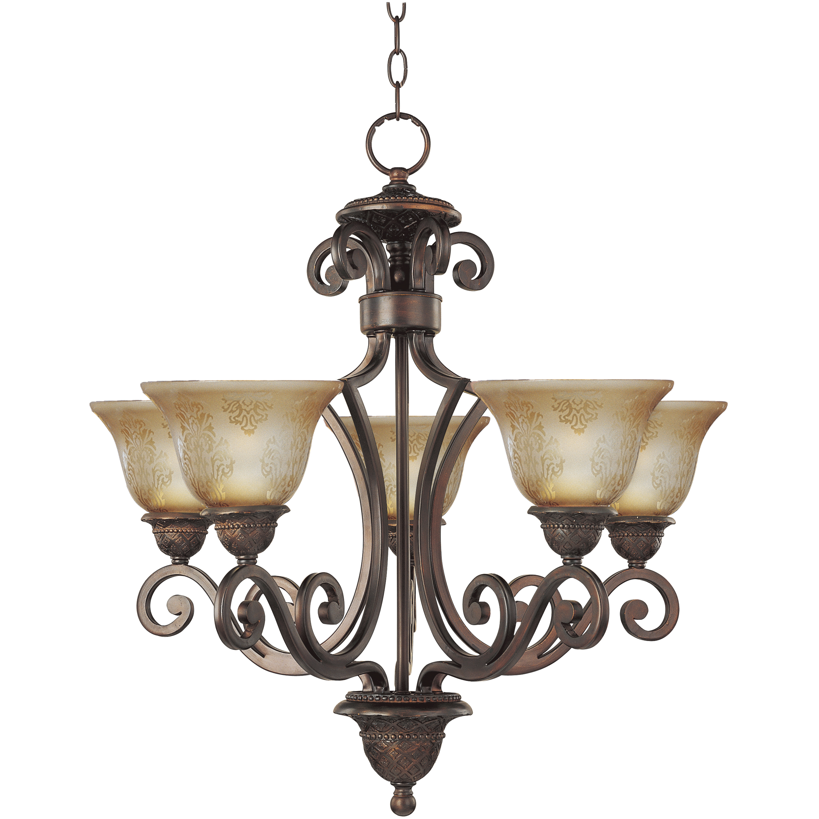 Symphony 5 Light 26 inch Oil Rubbed Bronze Single-Tier Chandelier Ceiling Light