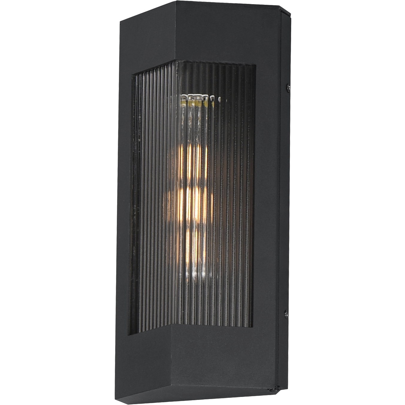 Triform 1 Light 14 inch Black and Antique Brass Outdoor Wall Mount