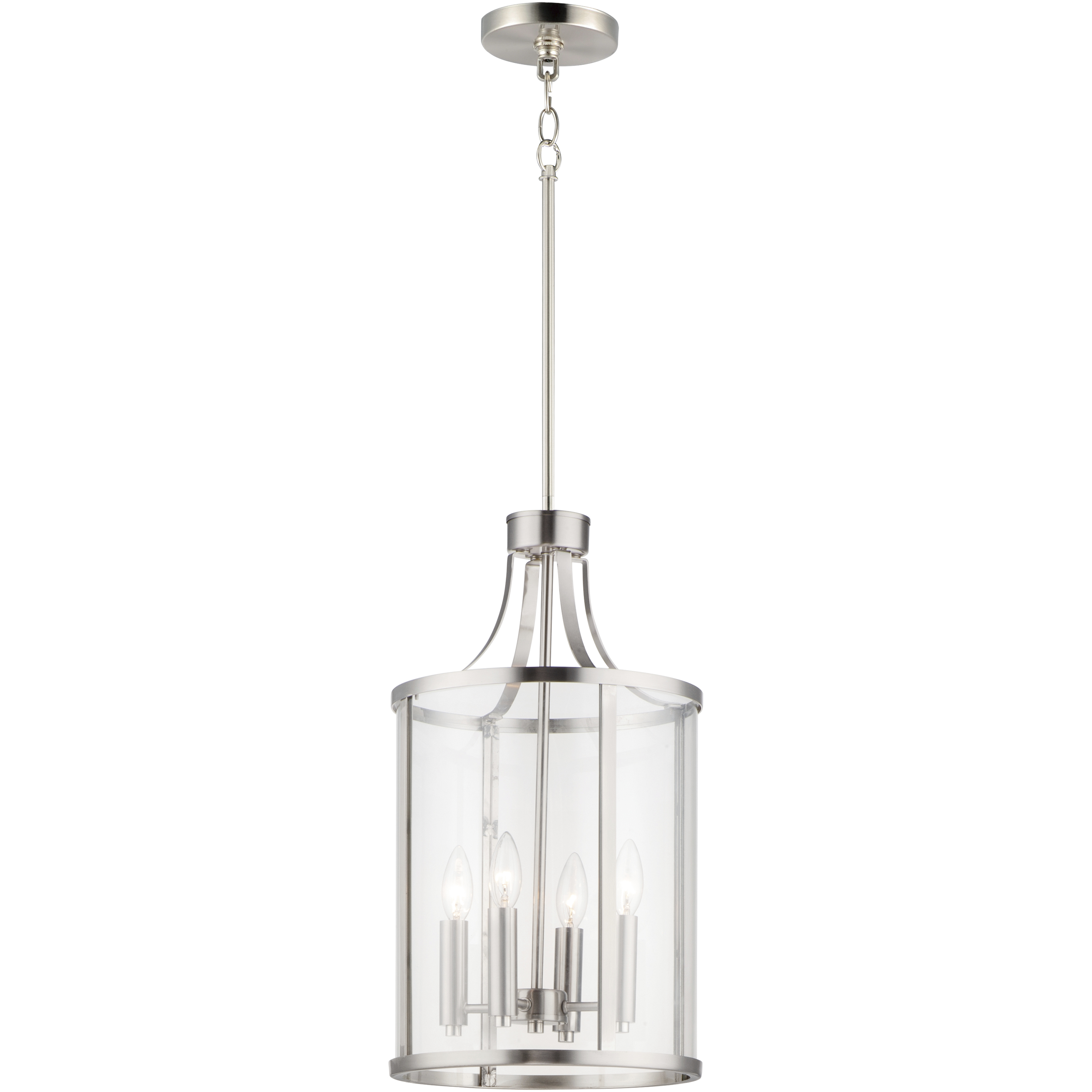 Sentinel 4 Light 12 inch Satin Nickel Single Pendant Ceiling Light