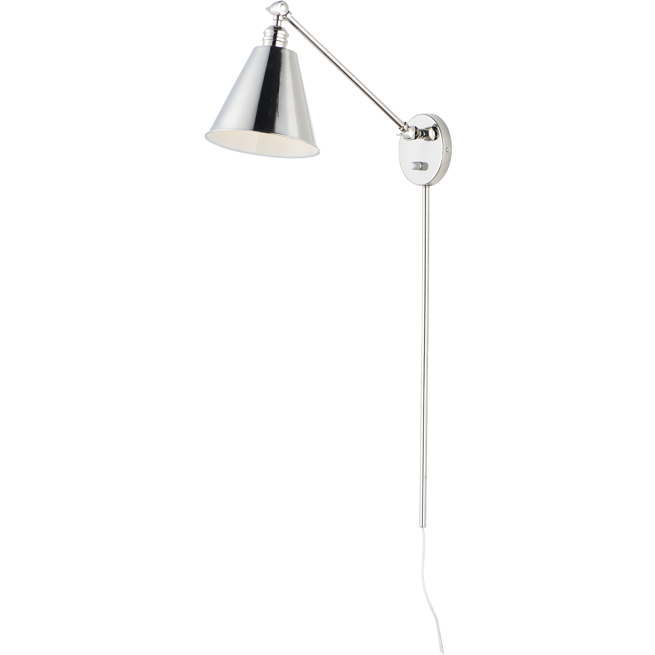 Library 1 Light 8 inch Polished Nickel Wall Sconce Wall Light