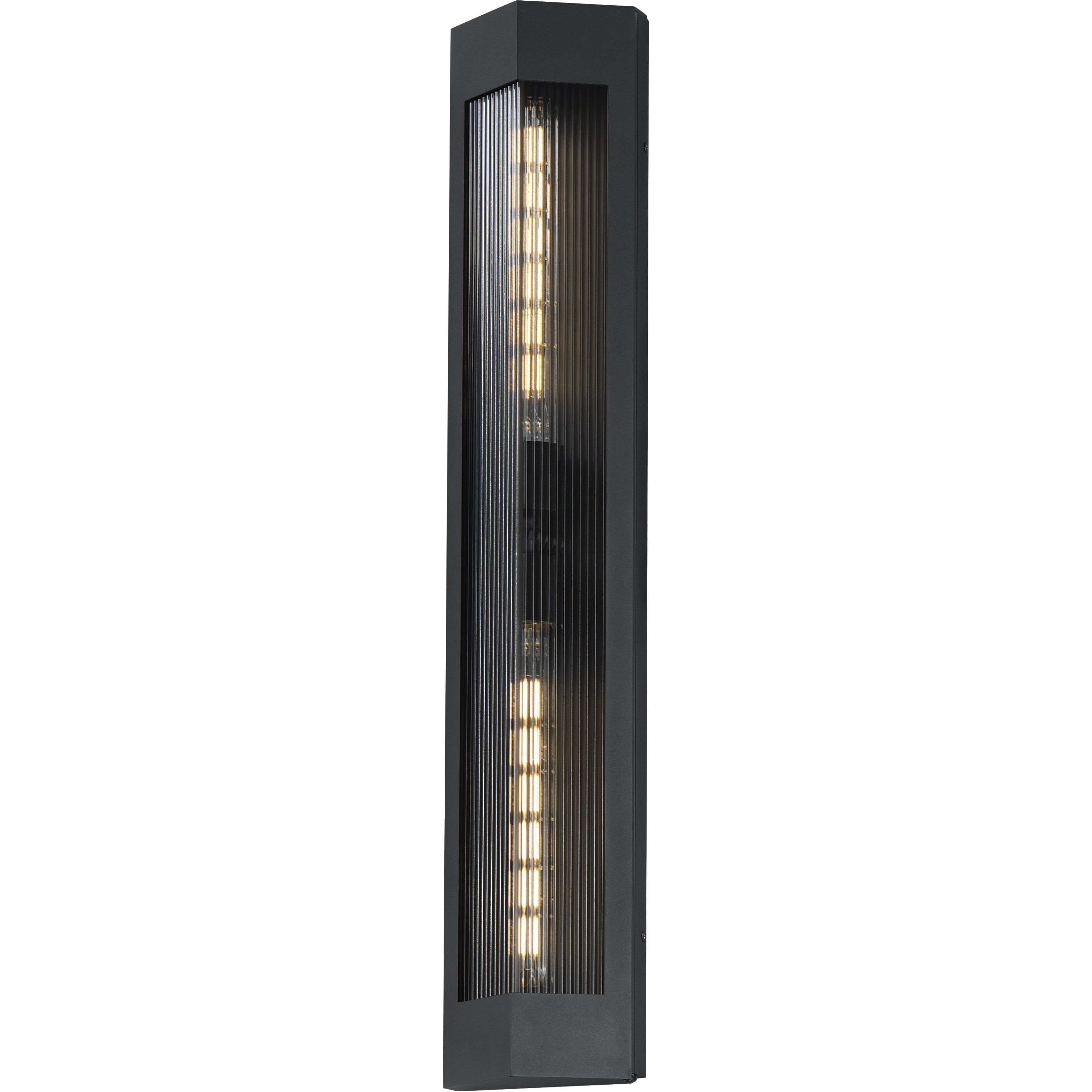 Triform 2 Light 32 inch Black and Antique Brass Outdoor Wall Mount