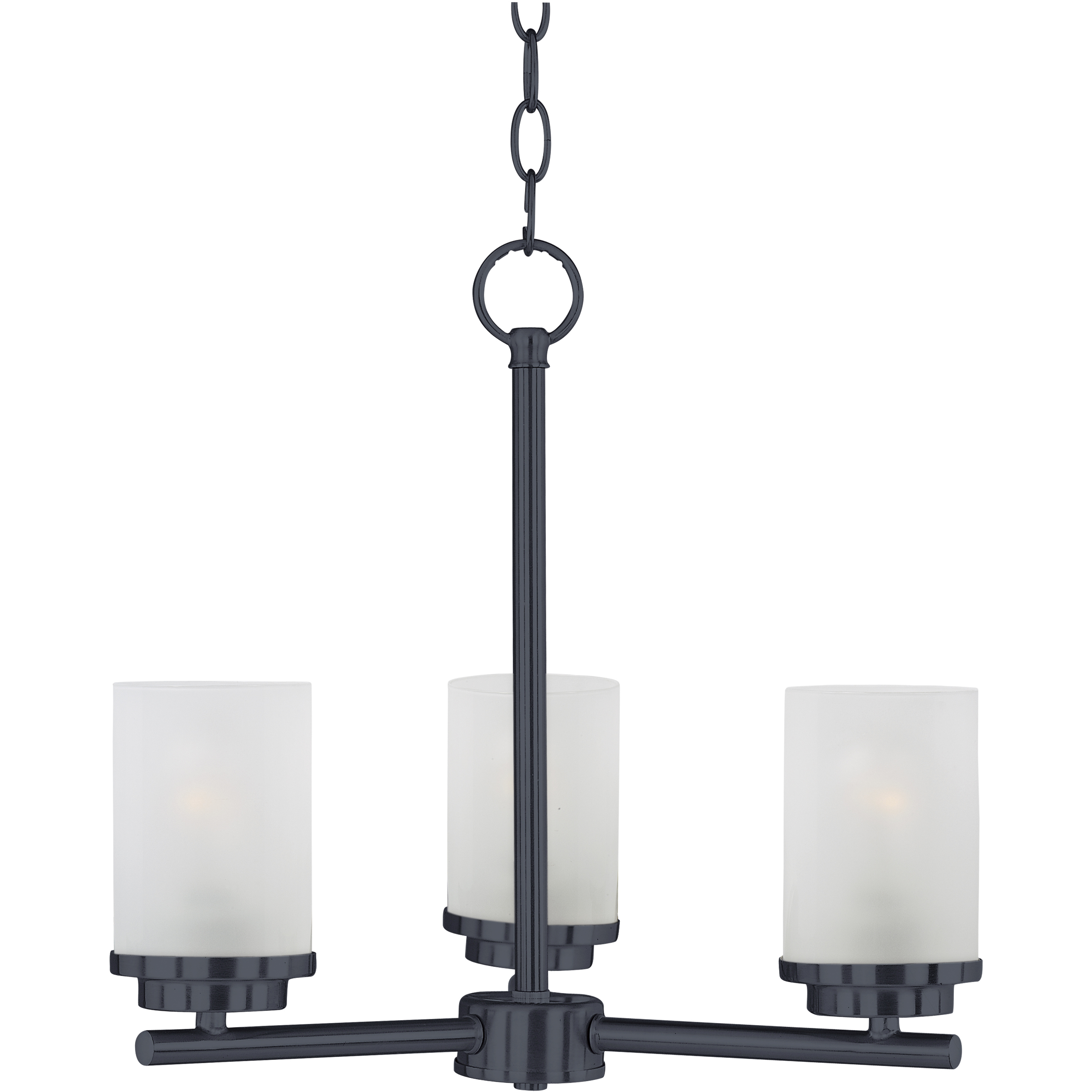 Corona 3 Light 16.5 inch Black Single-Tier Chandelier Ceiling Light in Frosted