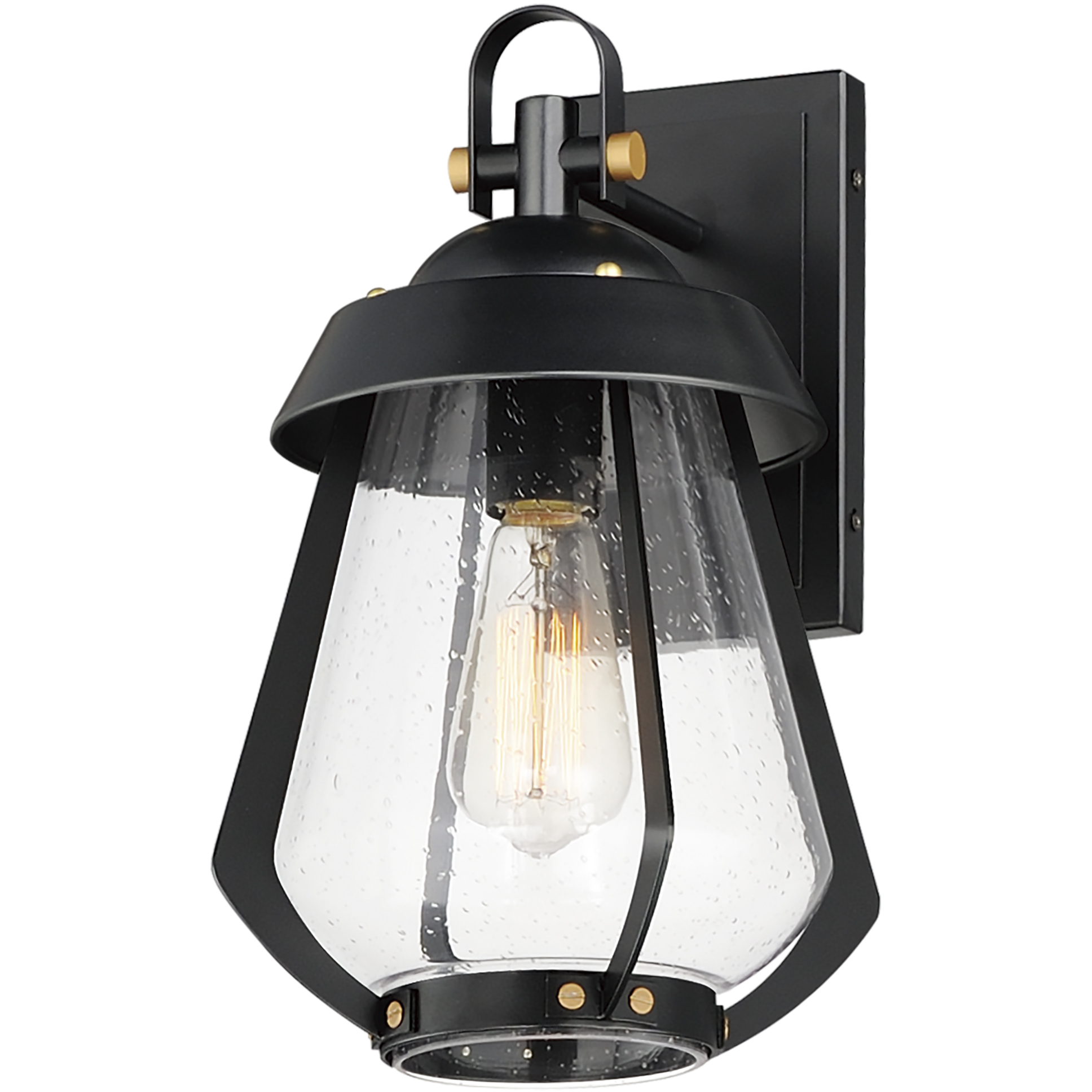 Mariner 1 Light 14.5 inch Black with Antique Brass Outdoor Wall Mount,  Medium
