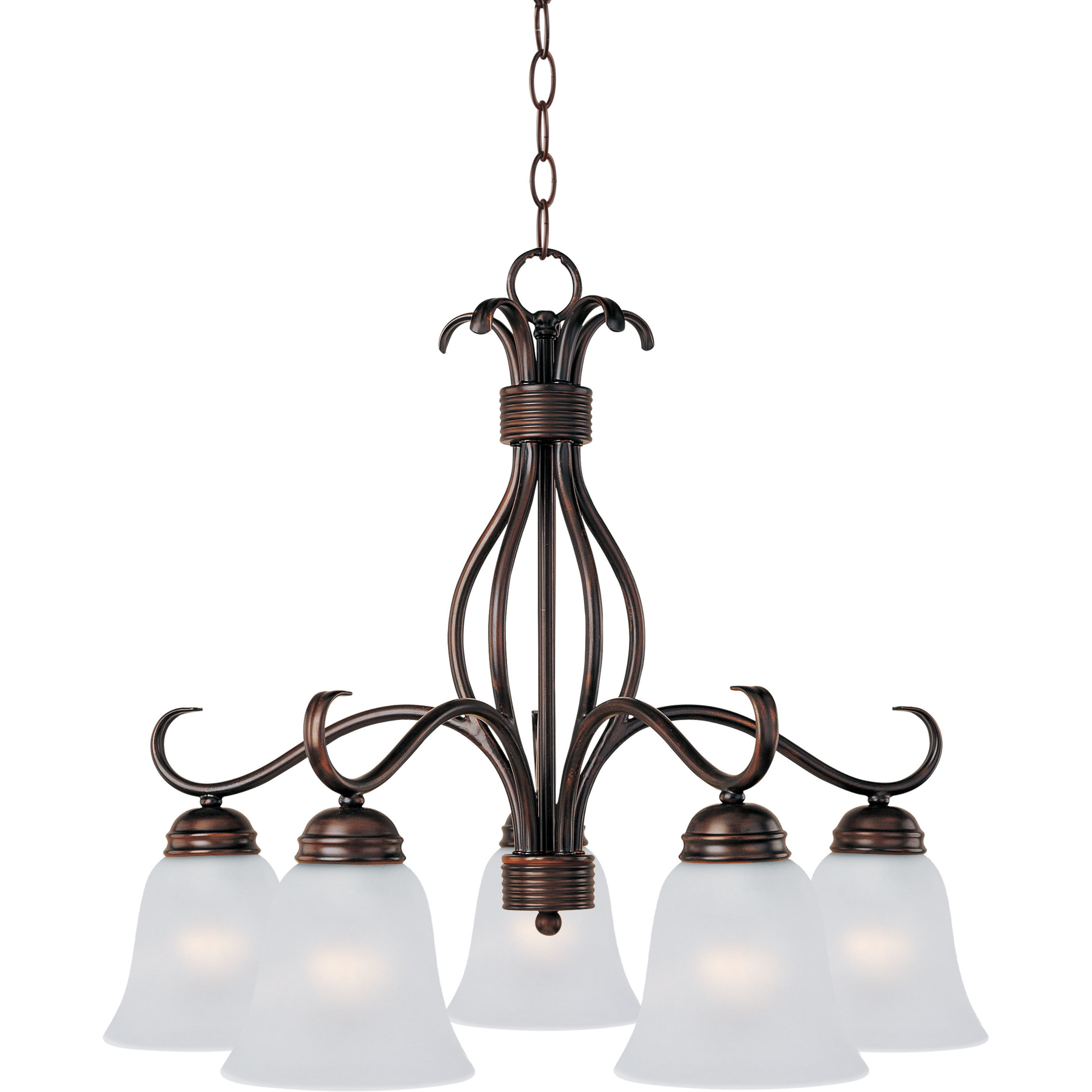 Basix 5 Light 25 inch Oil Rubbed Bronze Down Light Chandelier Ceiling Light