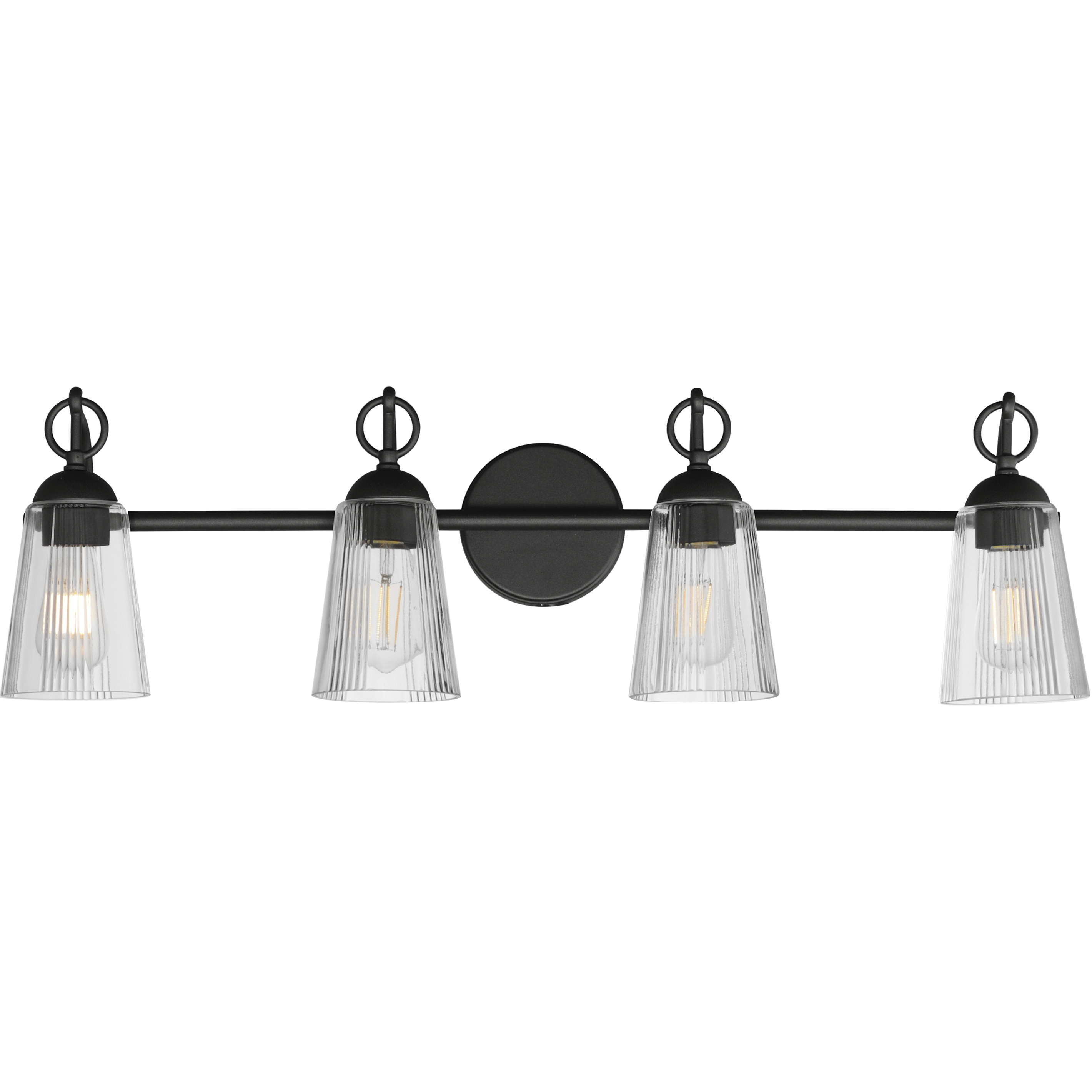 Jackson Hole 4 Light 33 inch Black Bath Vanity Wall Light in Clear