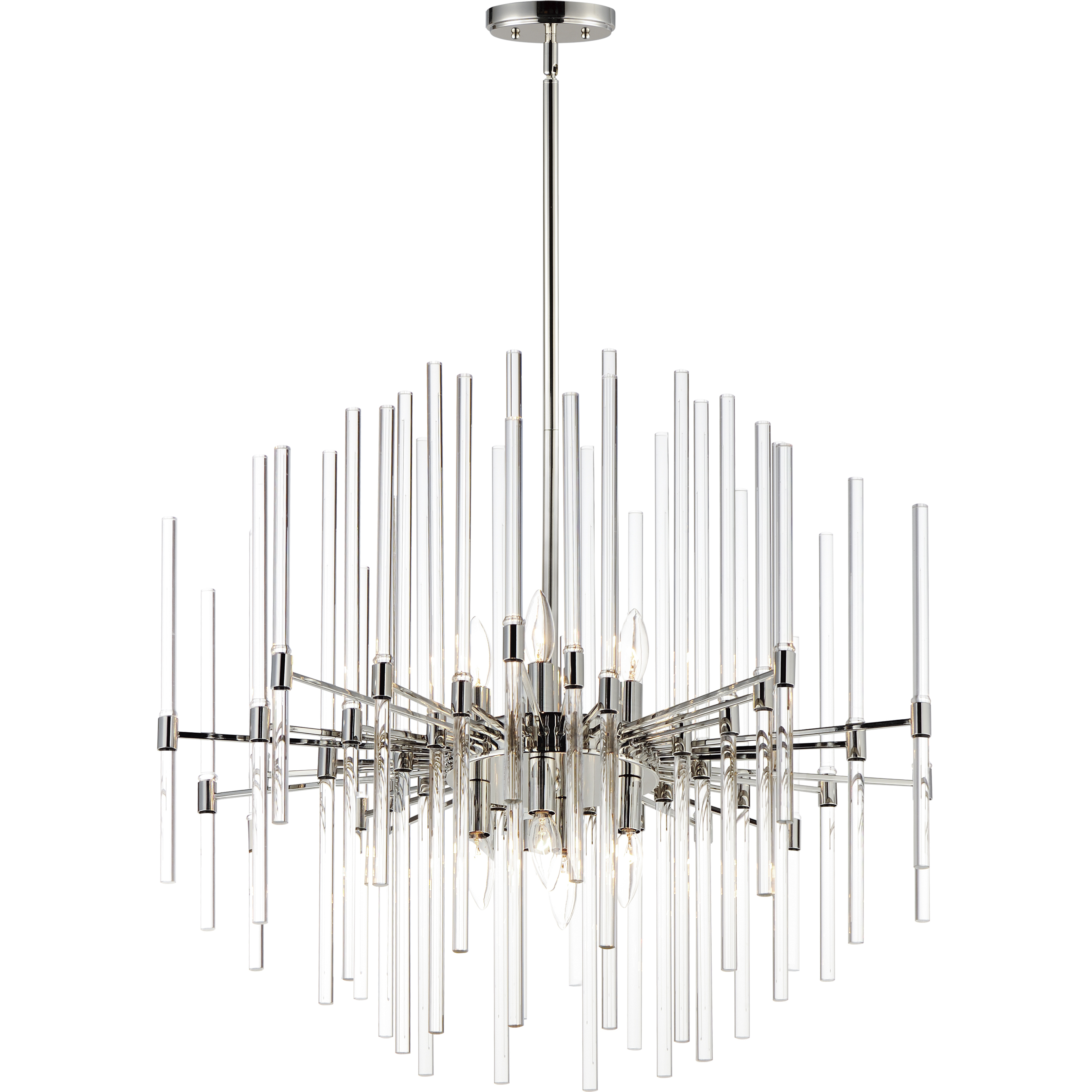 Divine 8 Light 28.5 inch Polished Nickel Multi-Light Pendant Ceiling Light