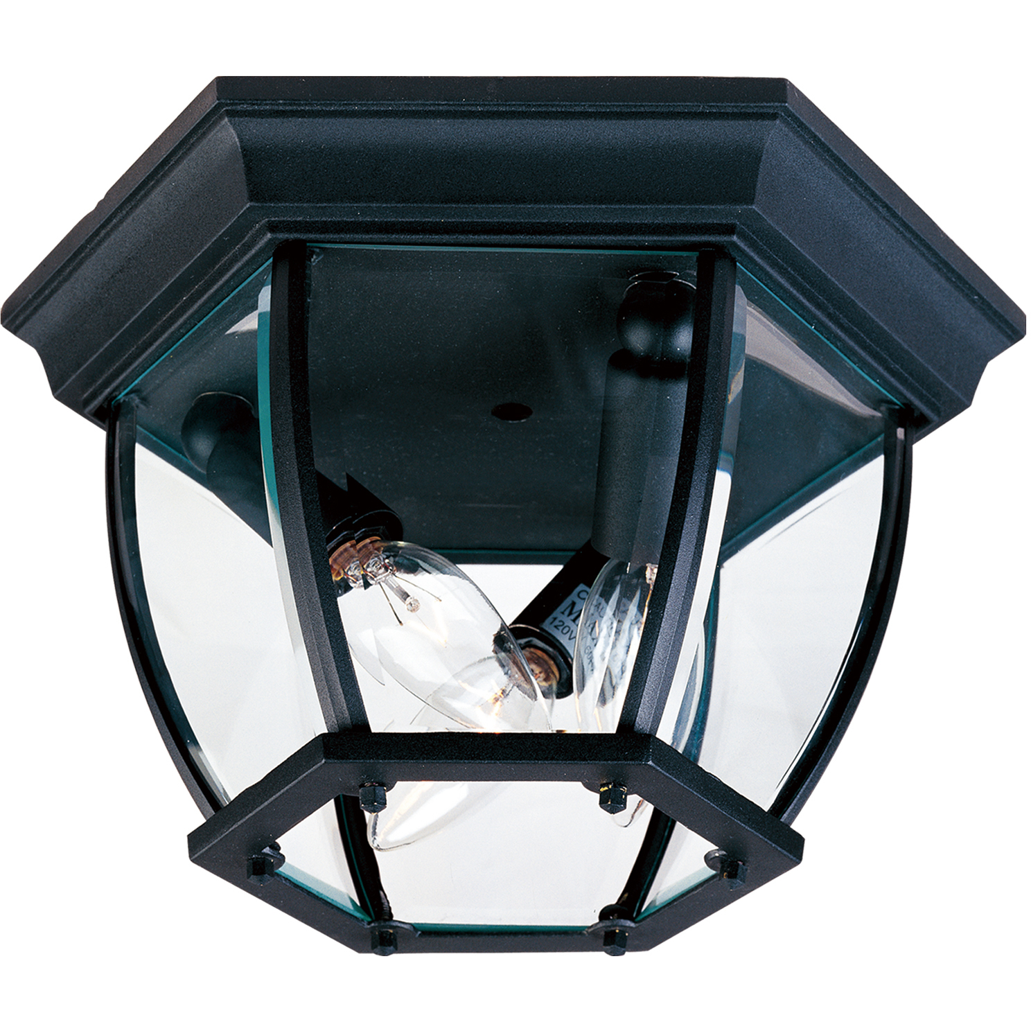 Crown Hill 3 Light 11 inch Black Outdoor Flush Mount