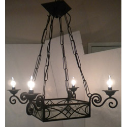 No Family 4 Light 25 inch Black Single Pendant Ceiling Light
