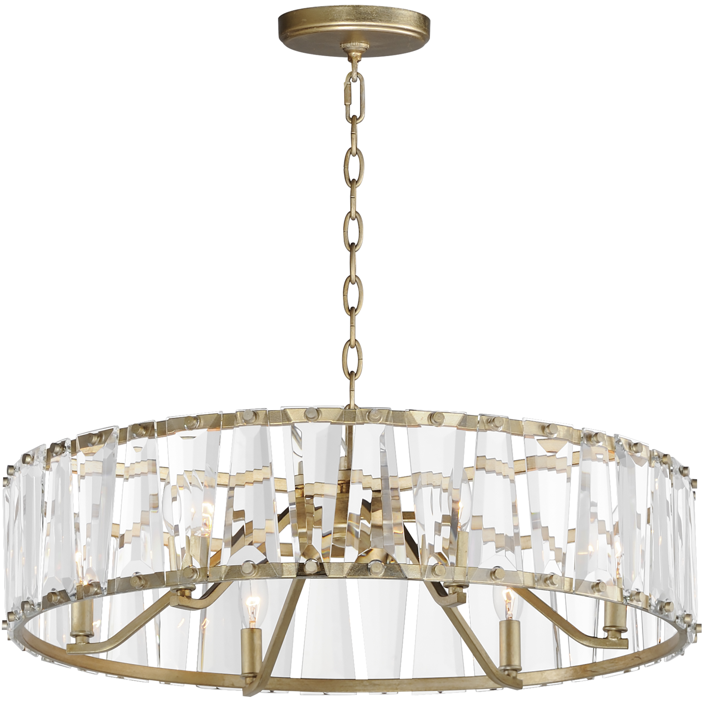 Odeon 6 Light 26.75 inch Golden Silver Chandelier Ceiling Light