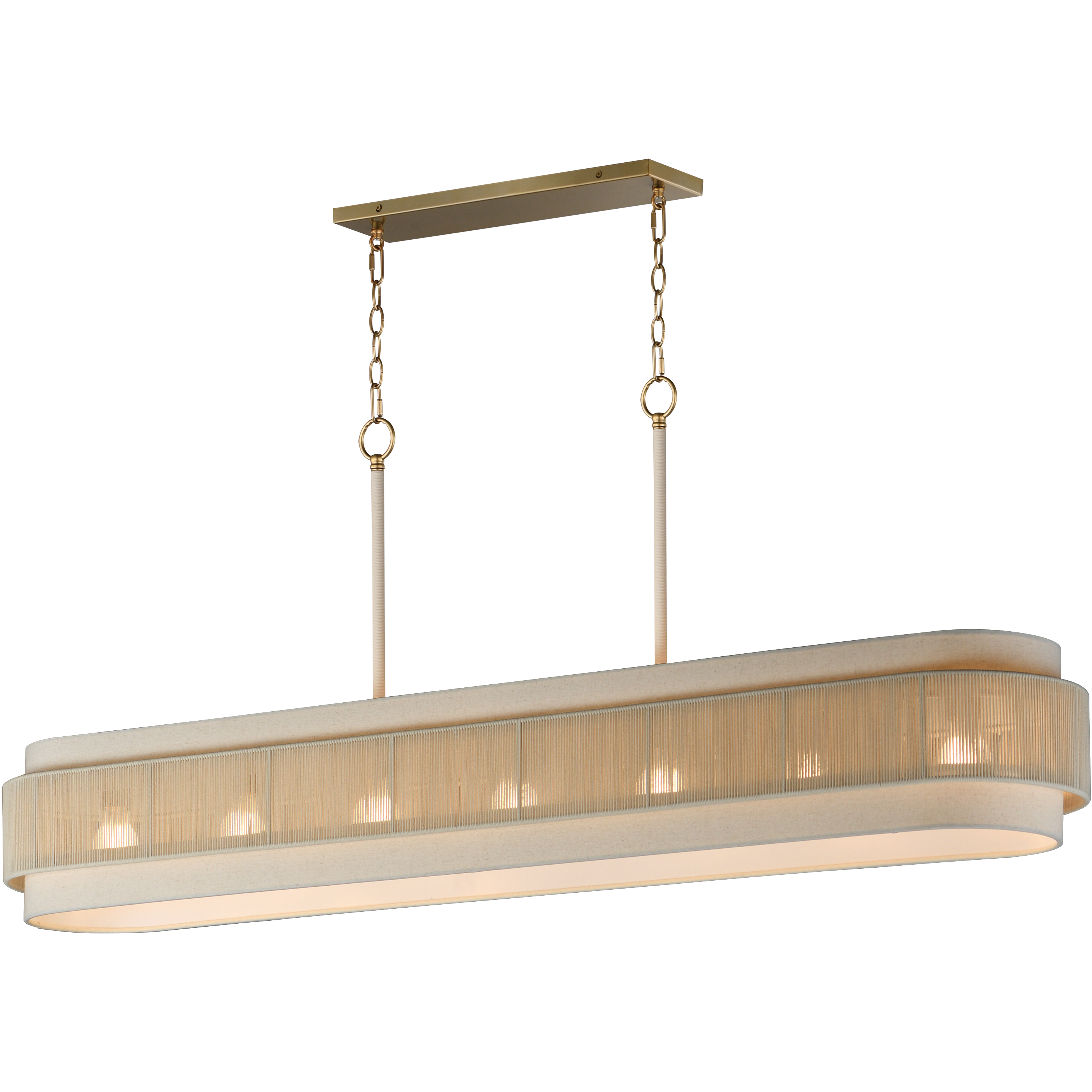 Seacliff 7 Light 60 inch Natural Aged Brass Linear Pendant Ceiling Light