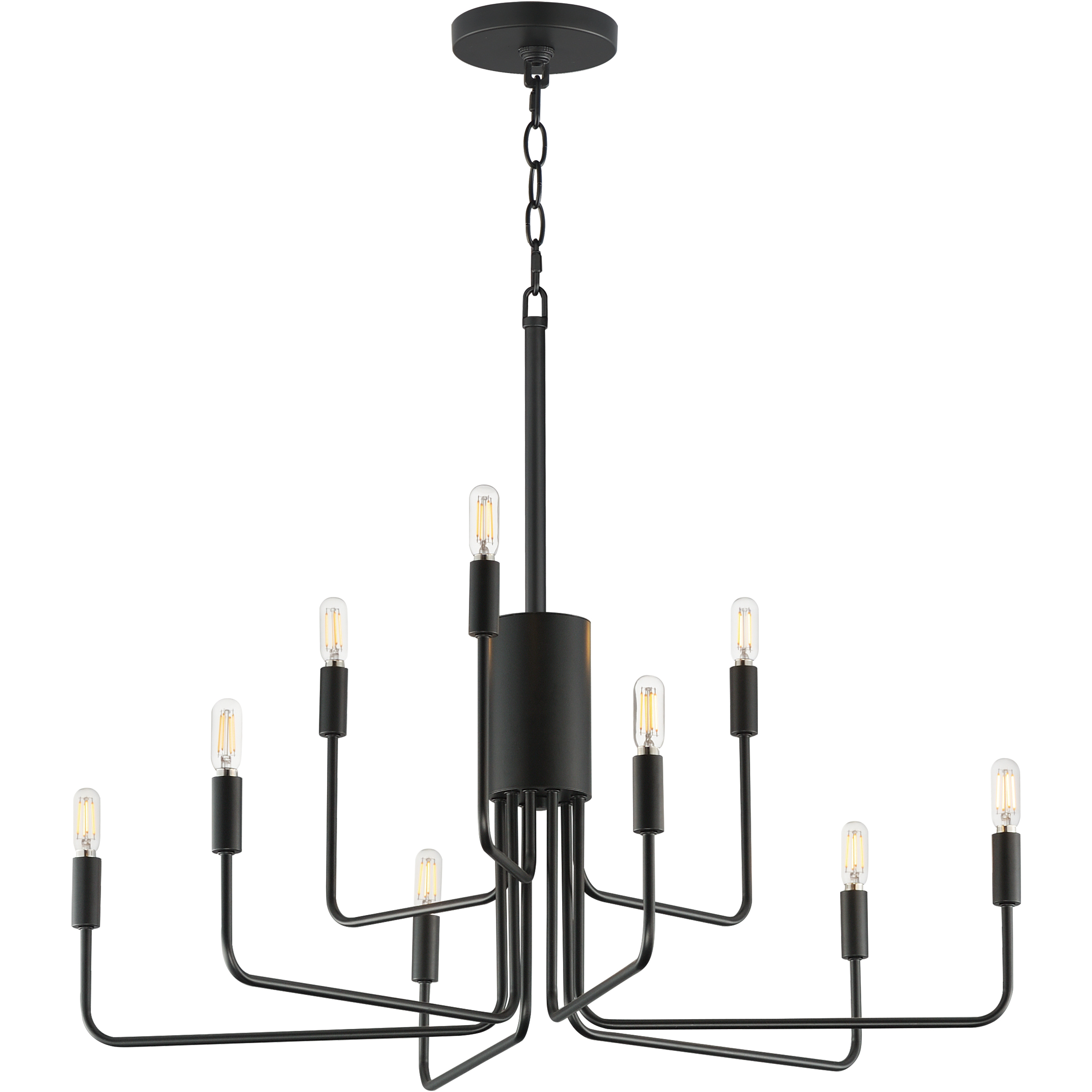 Abner 9 Light 32 inch Black Chandelier Ceiling Light