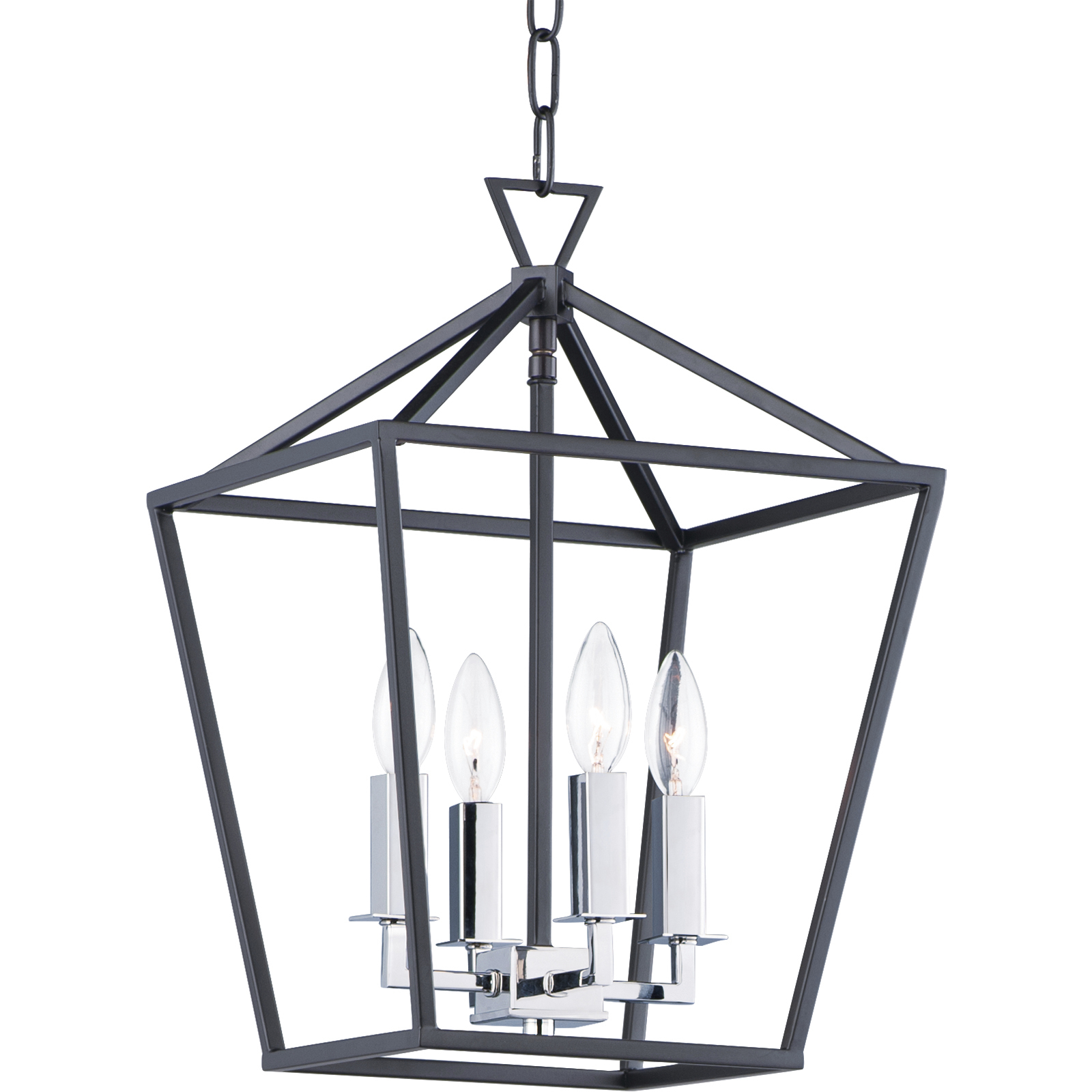 Abode 4 Light 12 inch Textured Black and Polished Nickel Chandelier Ceiling Light