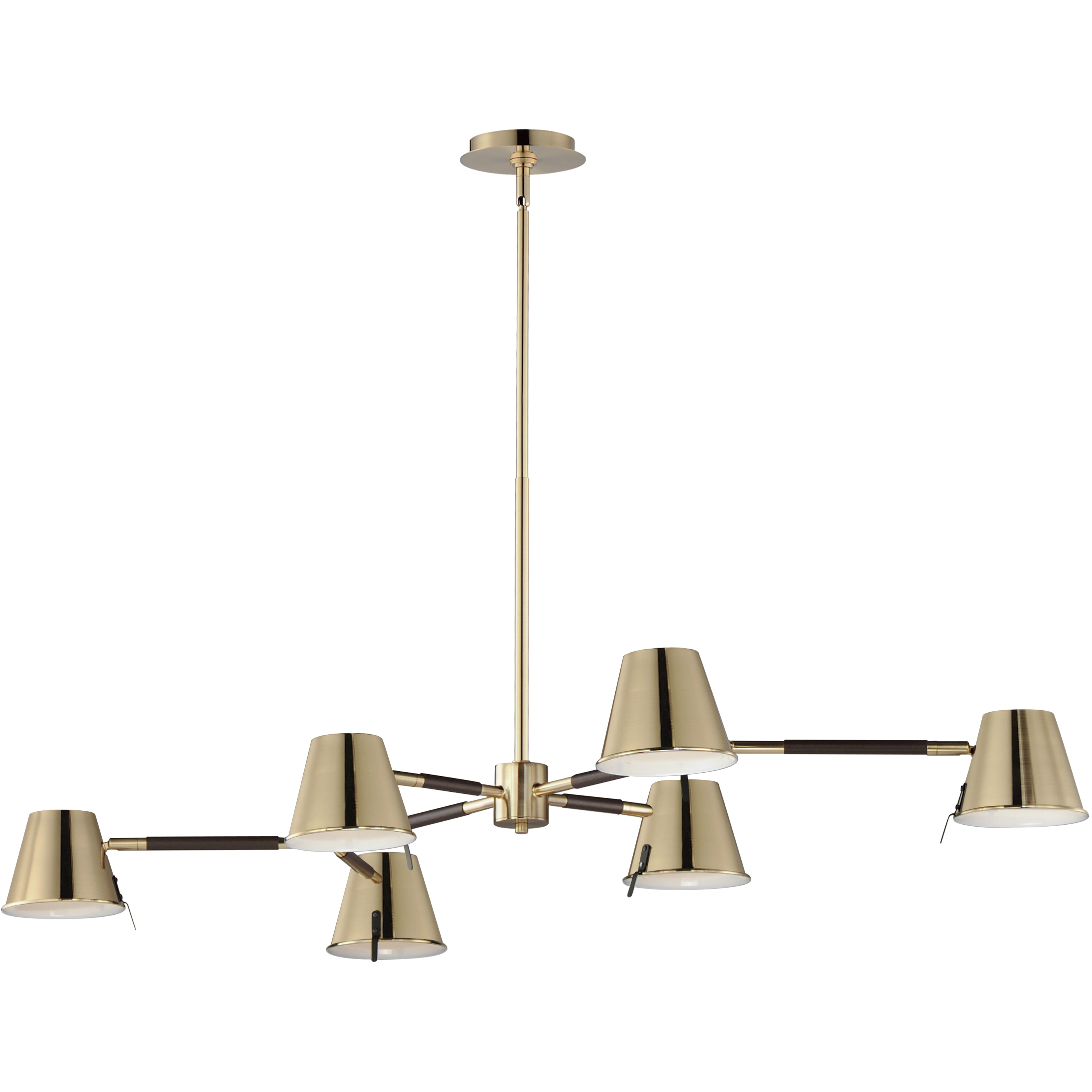 Carlo LED 24 inch Dark Bronze, Leather, Heritage Brass Chandelier Ceiling Light