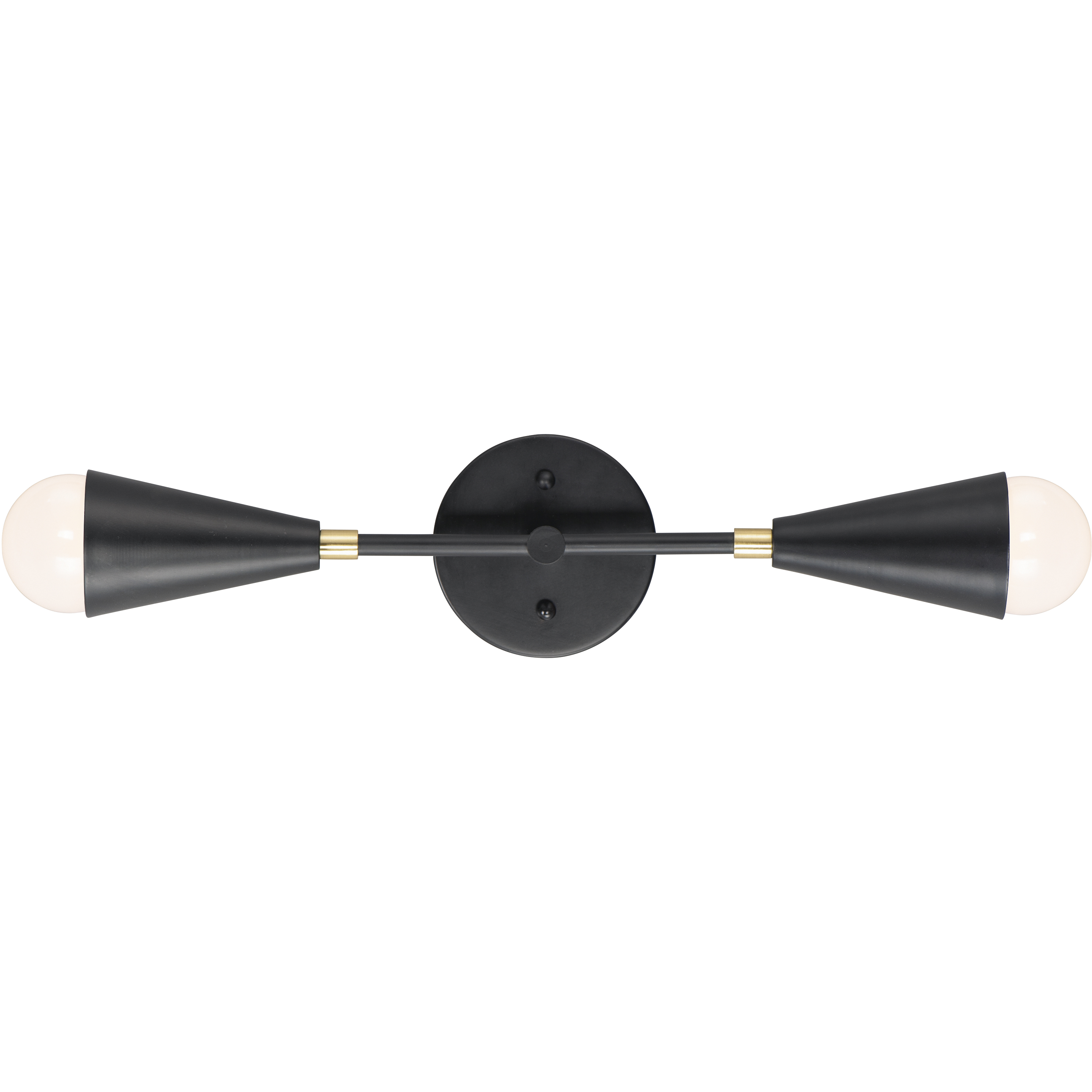 Lovell 2 Light 5 inch Black and Satin Brass ADA Wall Sconce Wall Light in Bulb Not Included