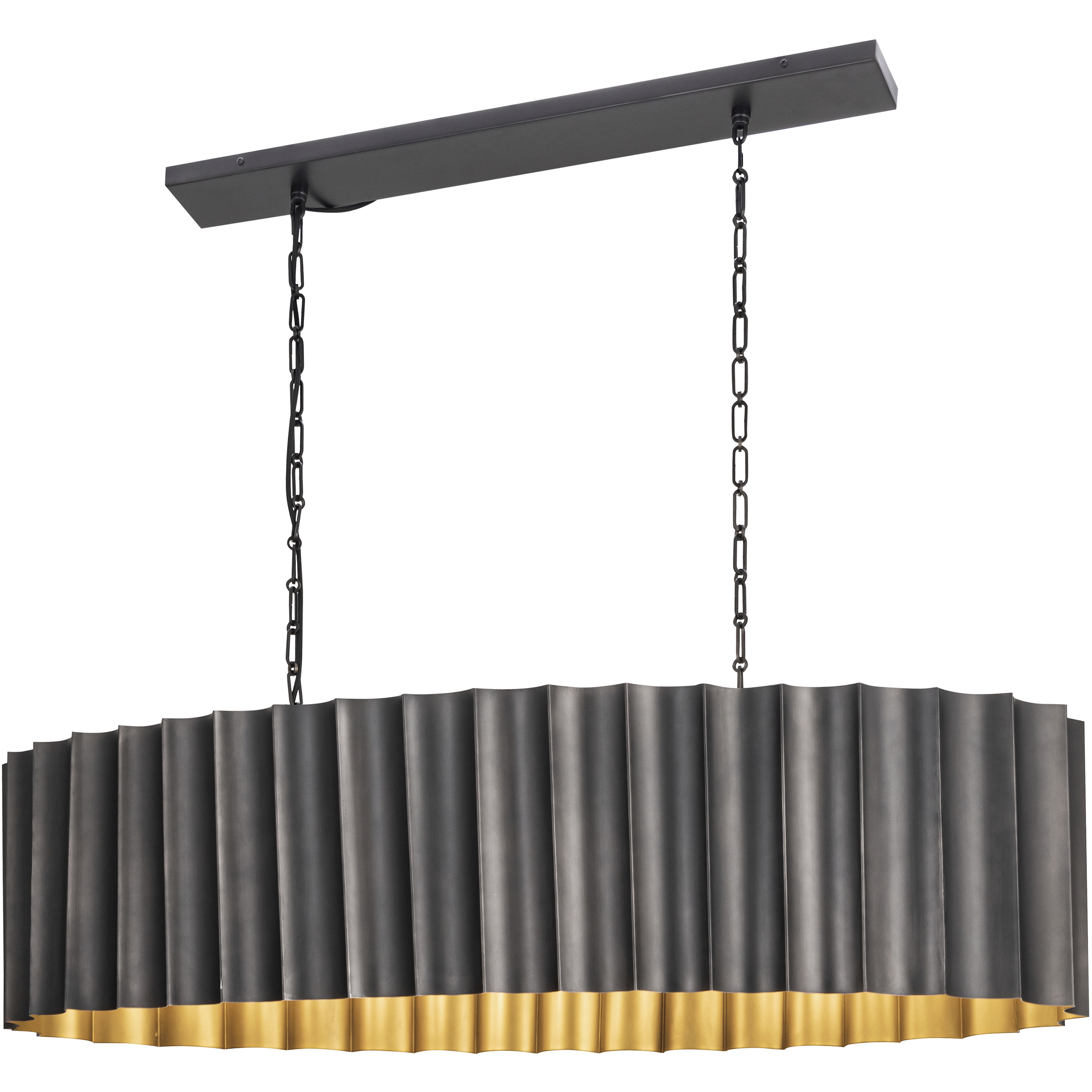 Allegra 5 Light 48.75 inch Gunmetal and Gold Linear Pendant Ceiling Light