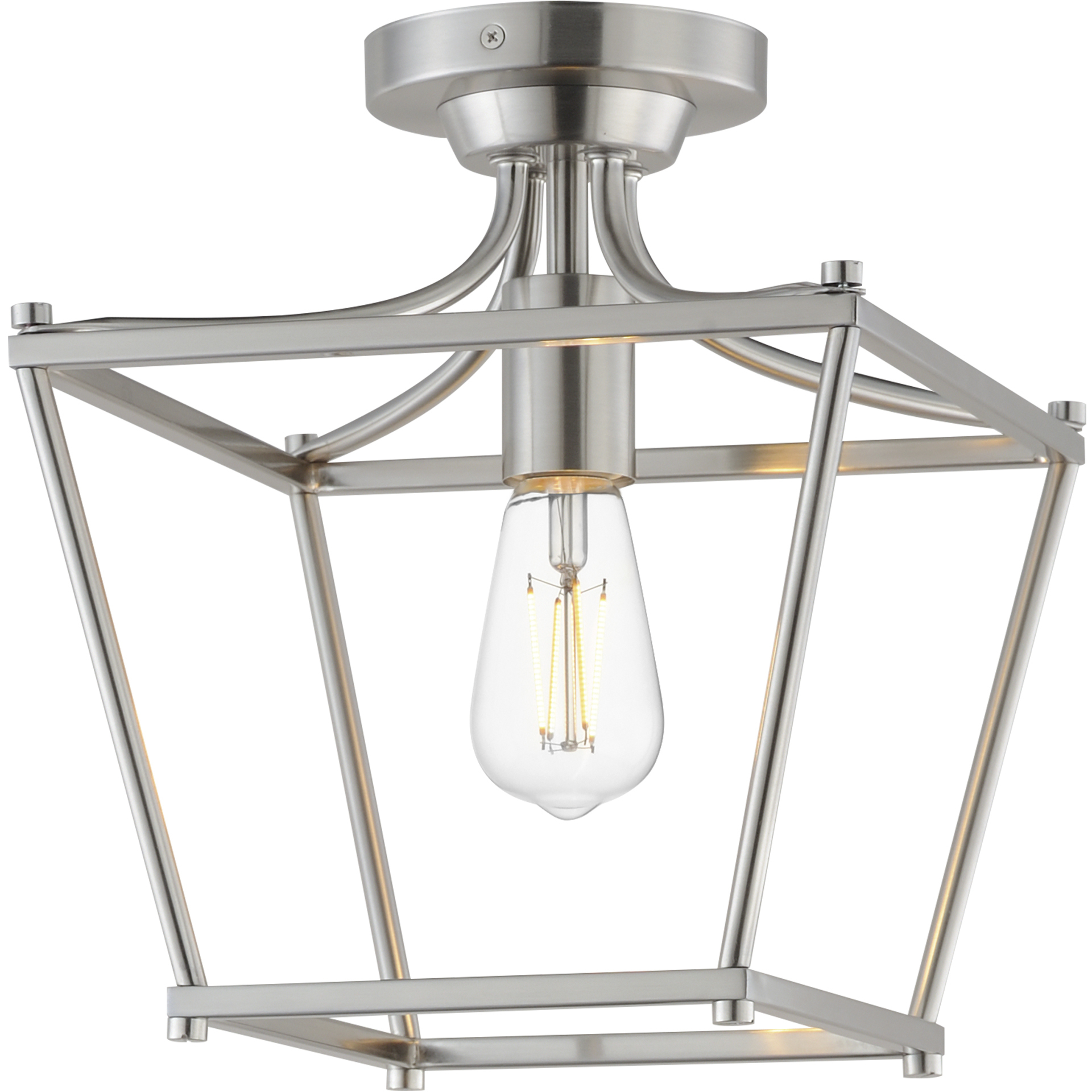 Clifton 1 Light 10 inch Satin Nickel Semi-Flush Mount Ceiling Light