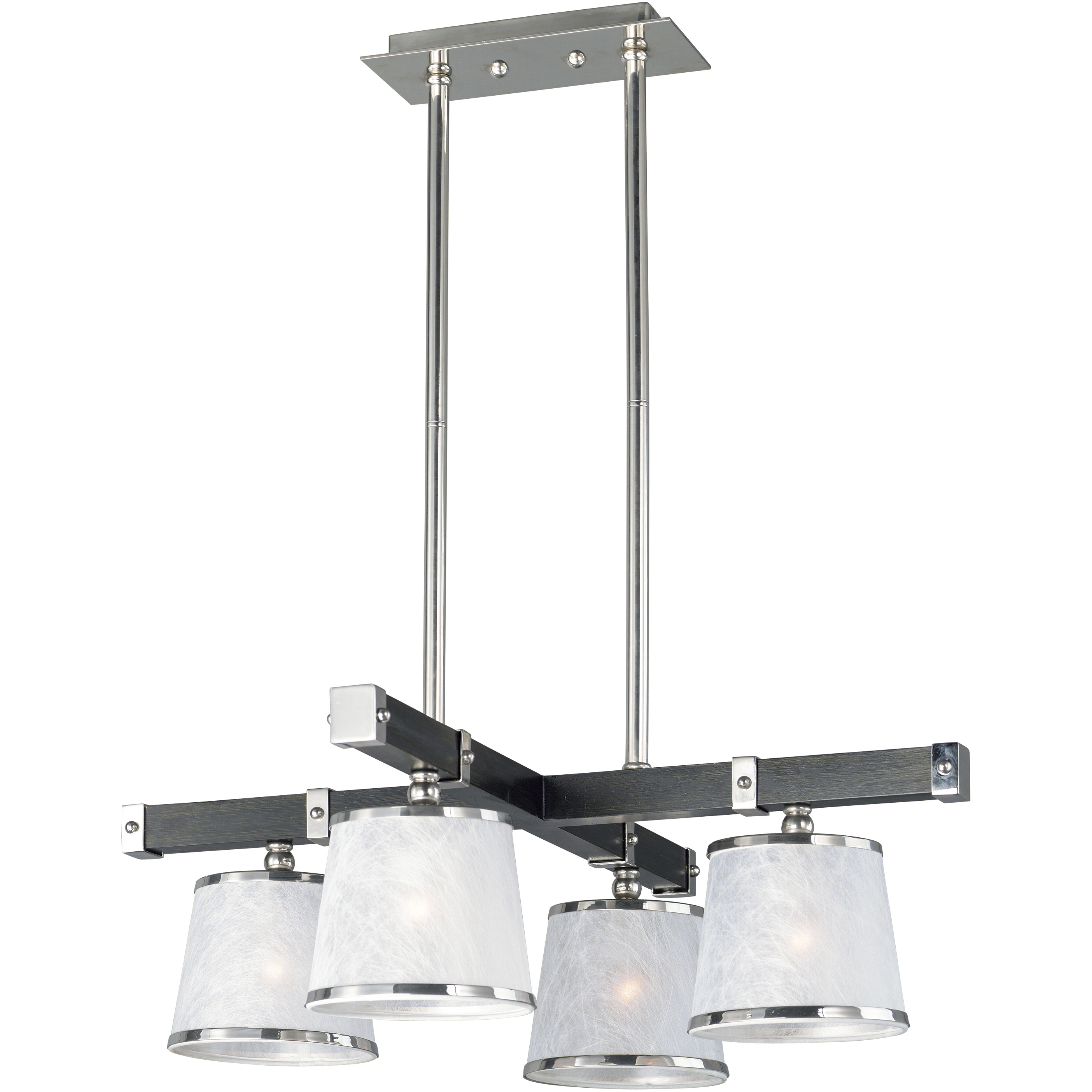 Maritime 4 Light 29.25 inch Wenge and Polished Nickel Chandelier Ceiling Light