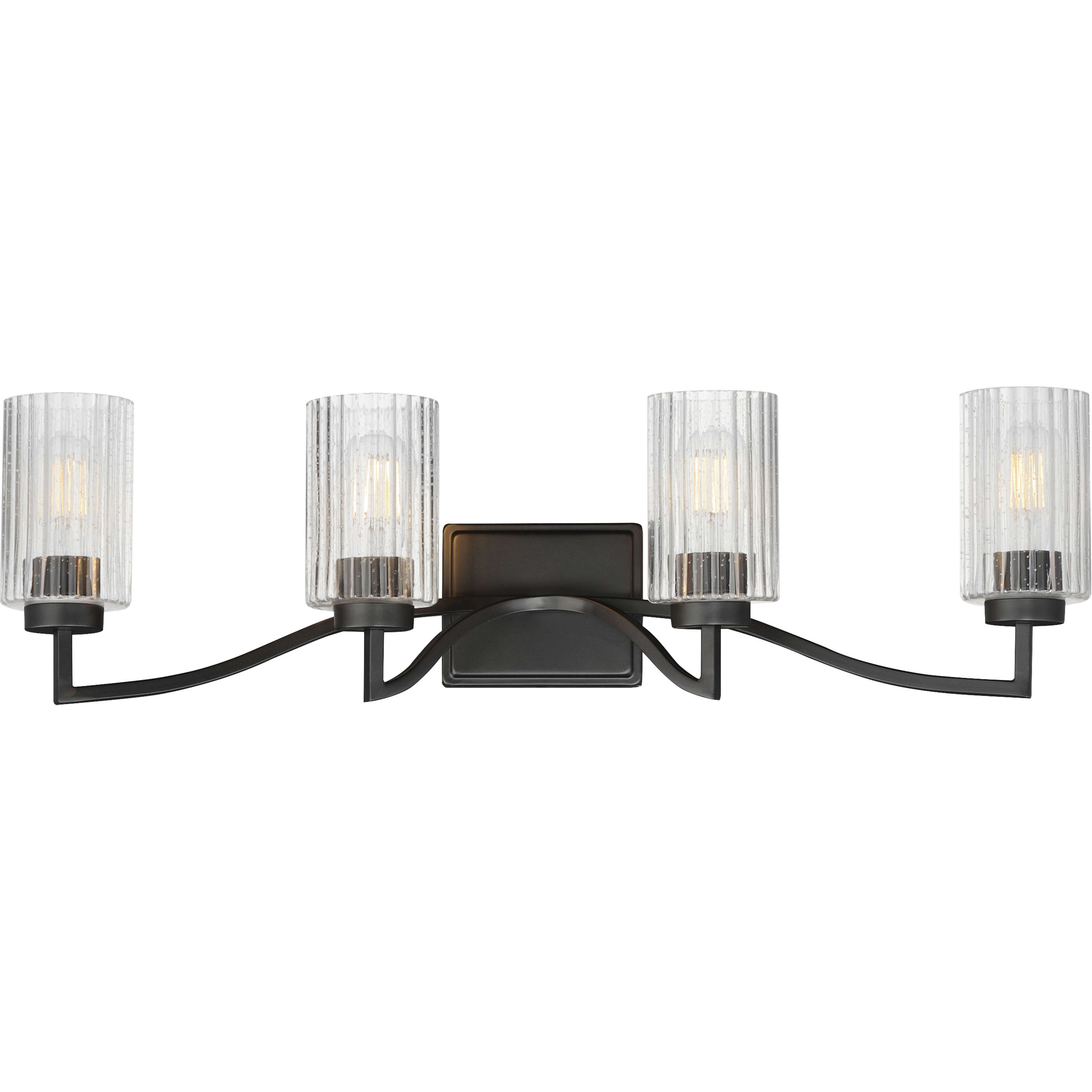 Rigata 4 Light 32.25 inch Black Bath Vanity Wall Light