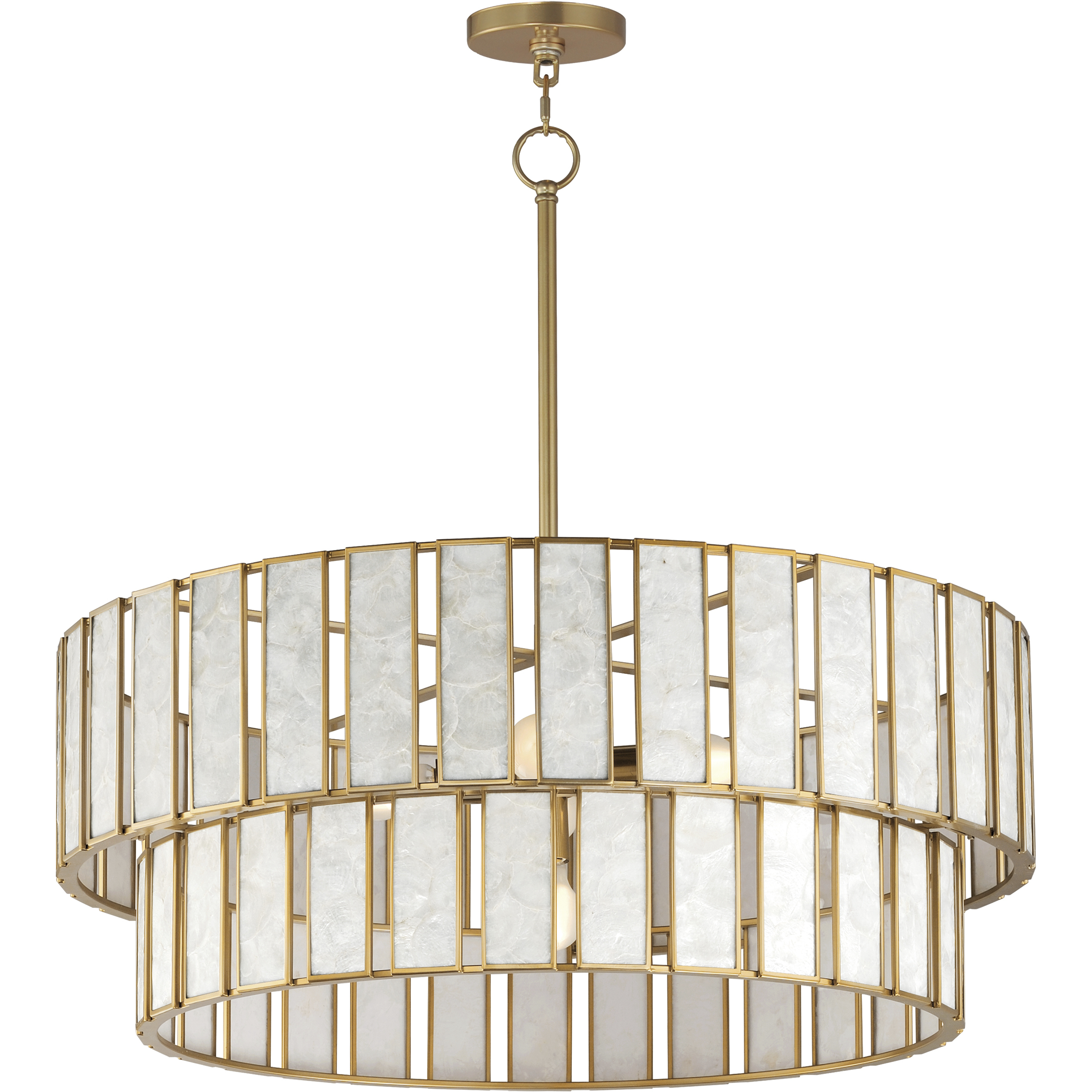 Maxim Lighting 12806CZNAB Miramar 6 Light 32.75 inch Capiz and