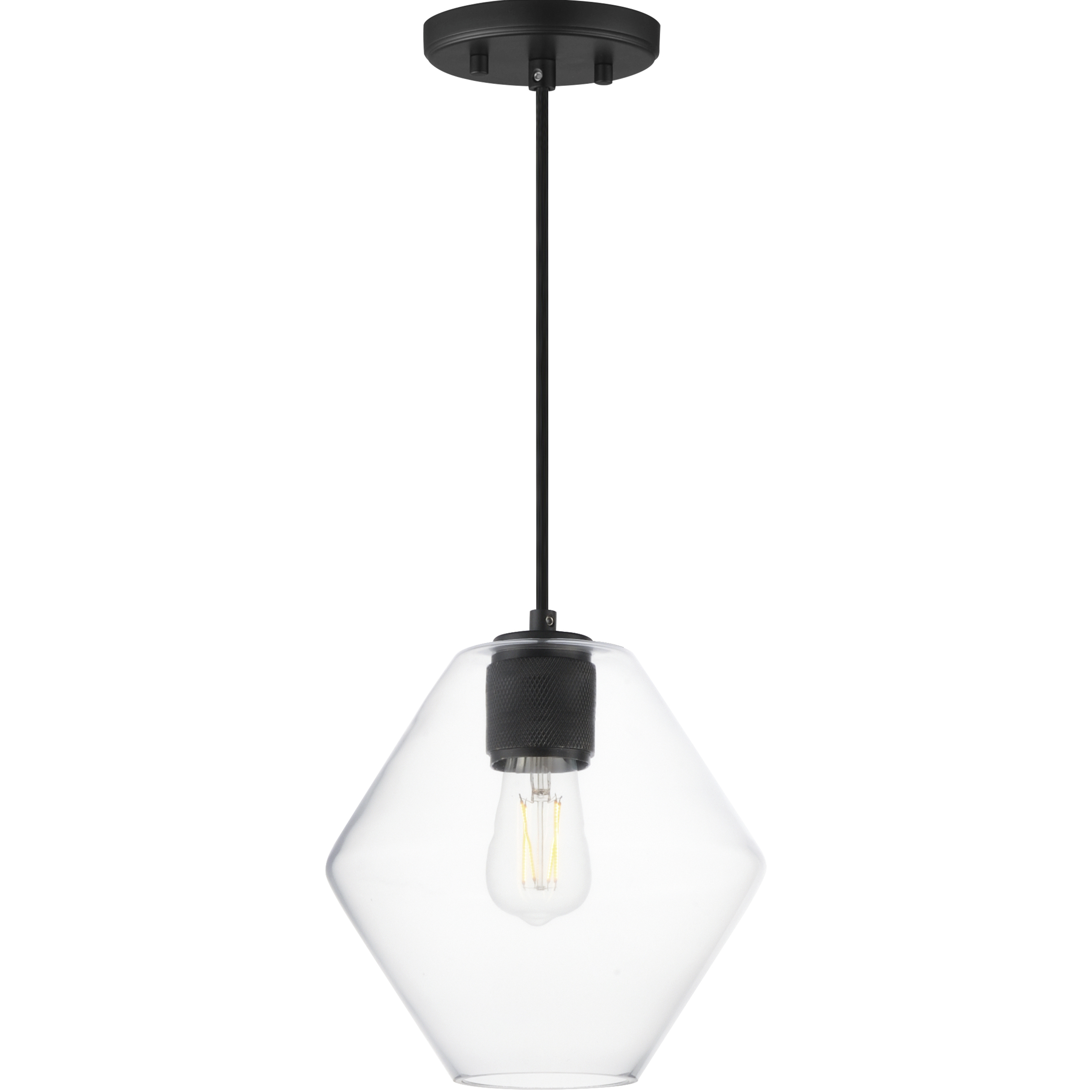 Geode 1 Light 9.5 inch Black Single Pendant Ceiling Light