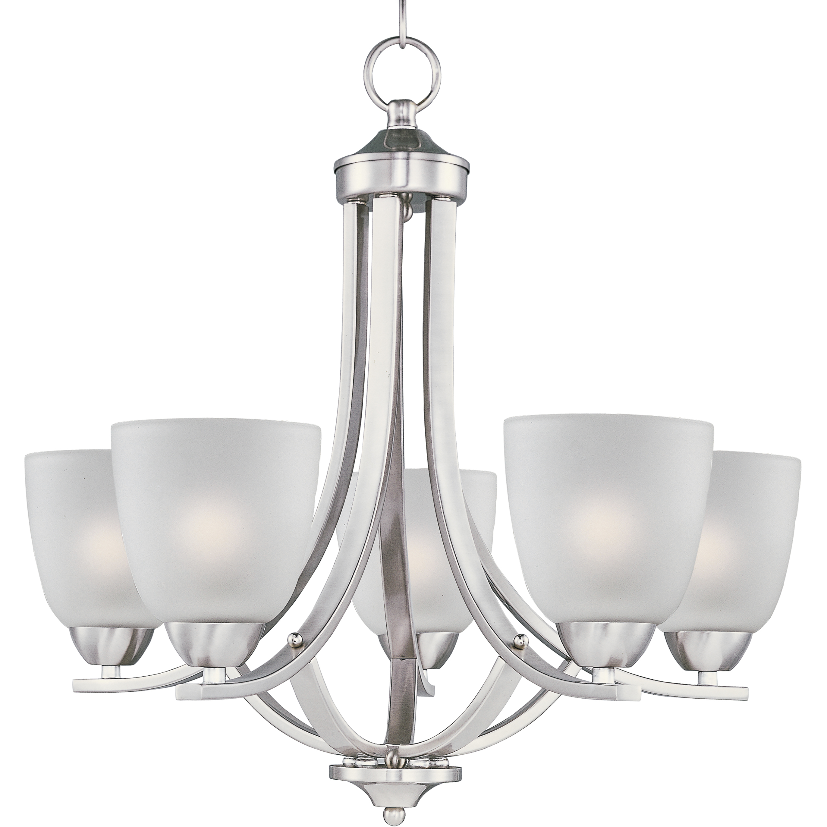 Axis 5 Light 24 inch Satin Nickel Single-Tier Chandelier Ceiling Light