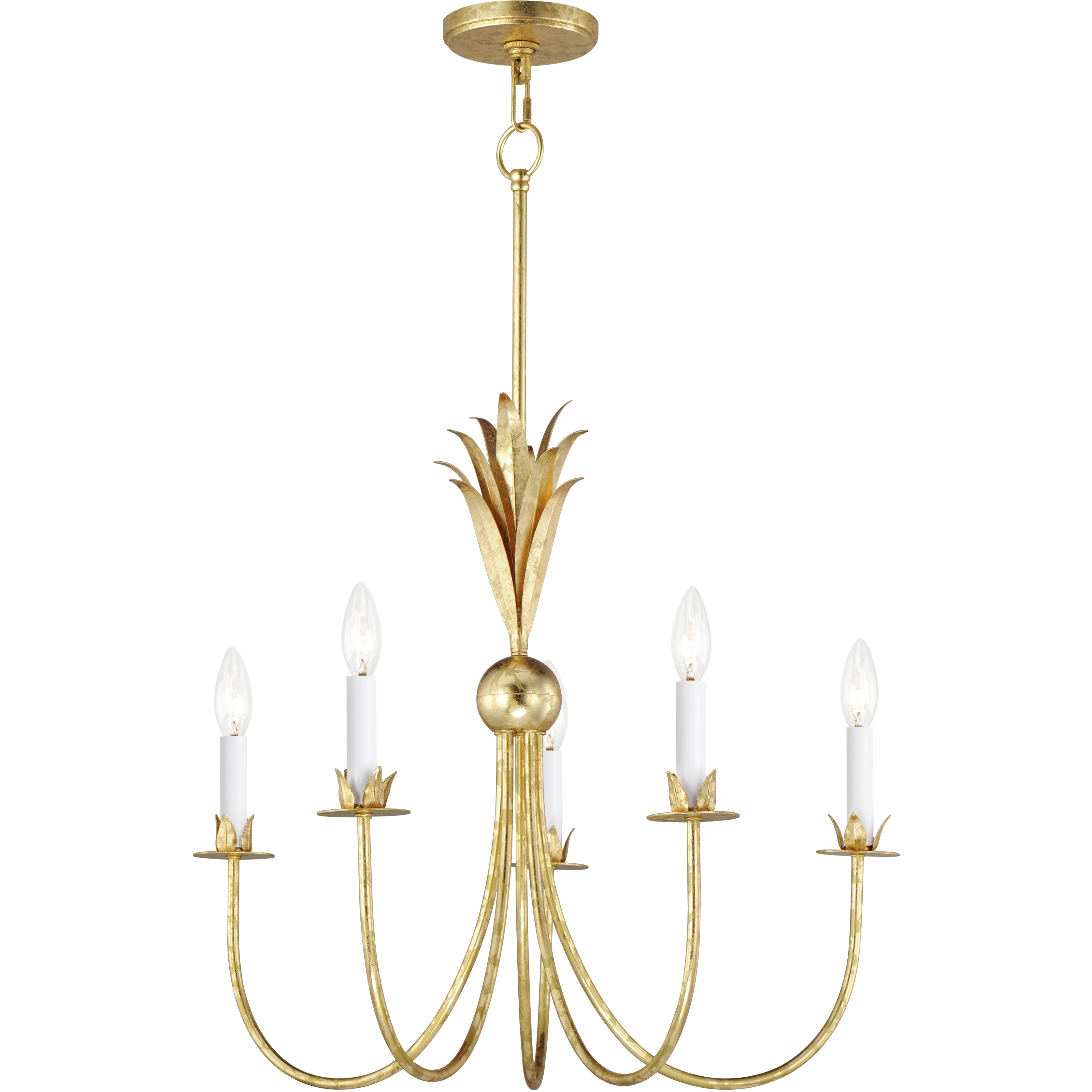 Paloma 5 Light 26 inch Gold Leaf Chandelier Ceiling Light
