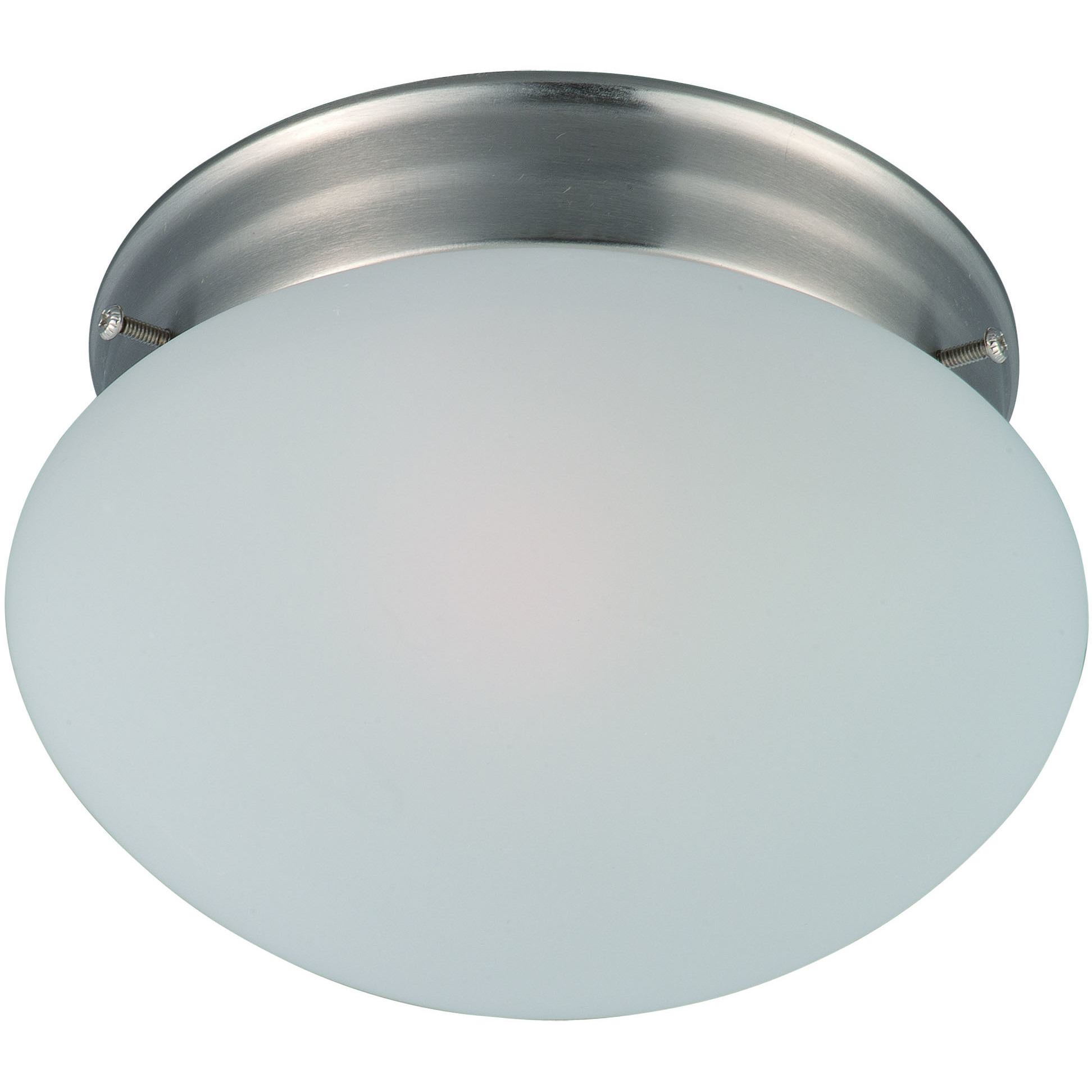 Essentials - 588x 1 Light 7.5 inch Satin Nickel Flush Mount Ceiling Light in Frosted