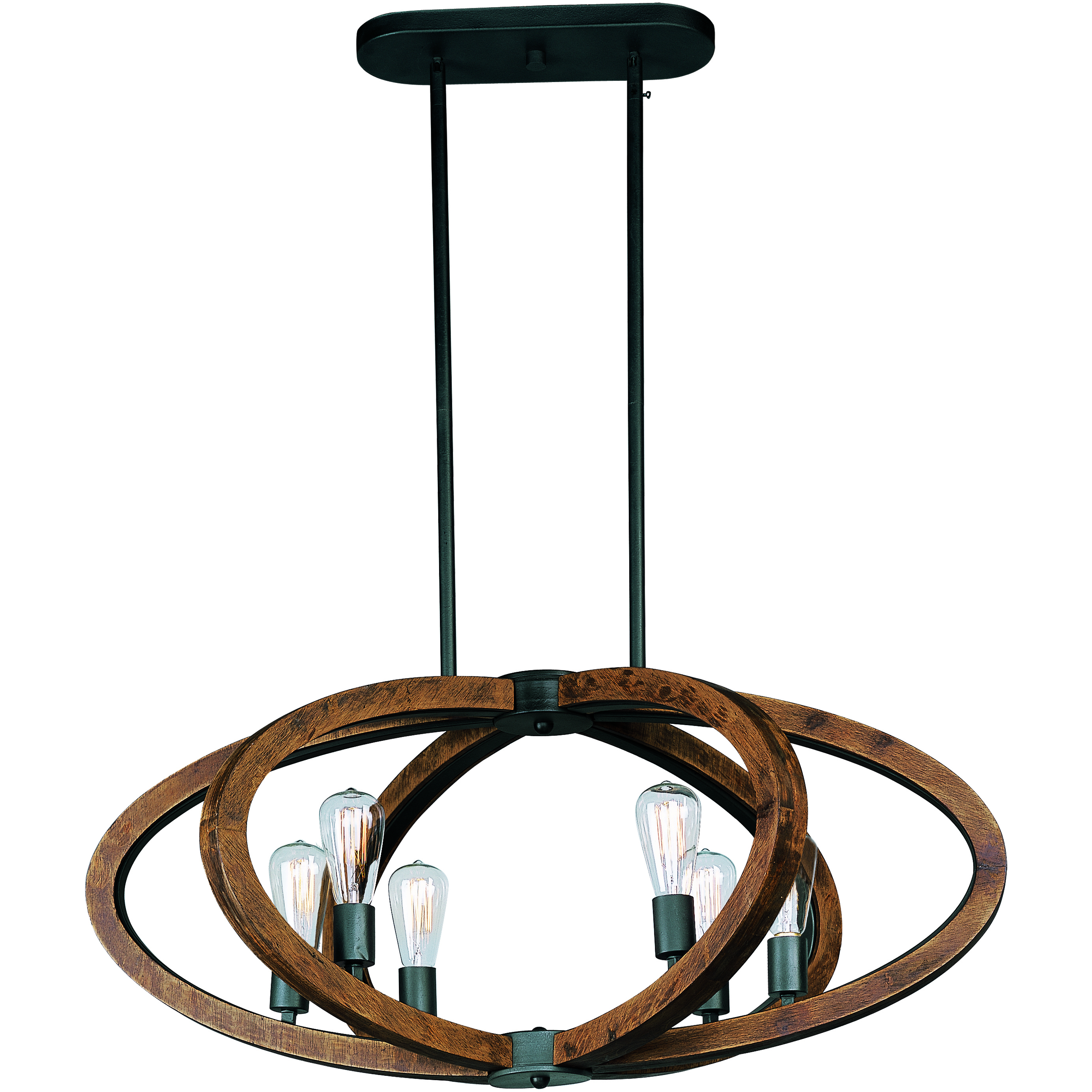 Bodega Bay LED 22.25 inch Anthracite Multi-Light Pendant Ceiling Light