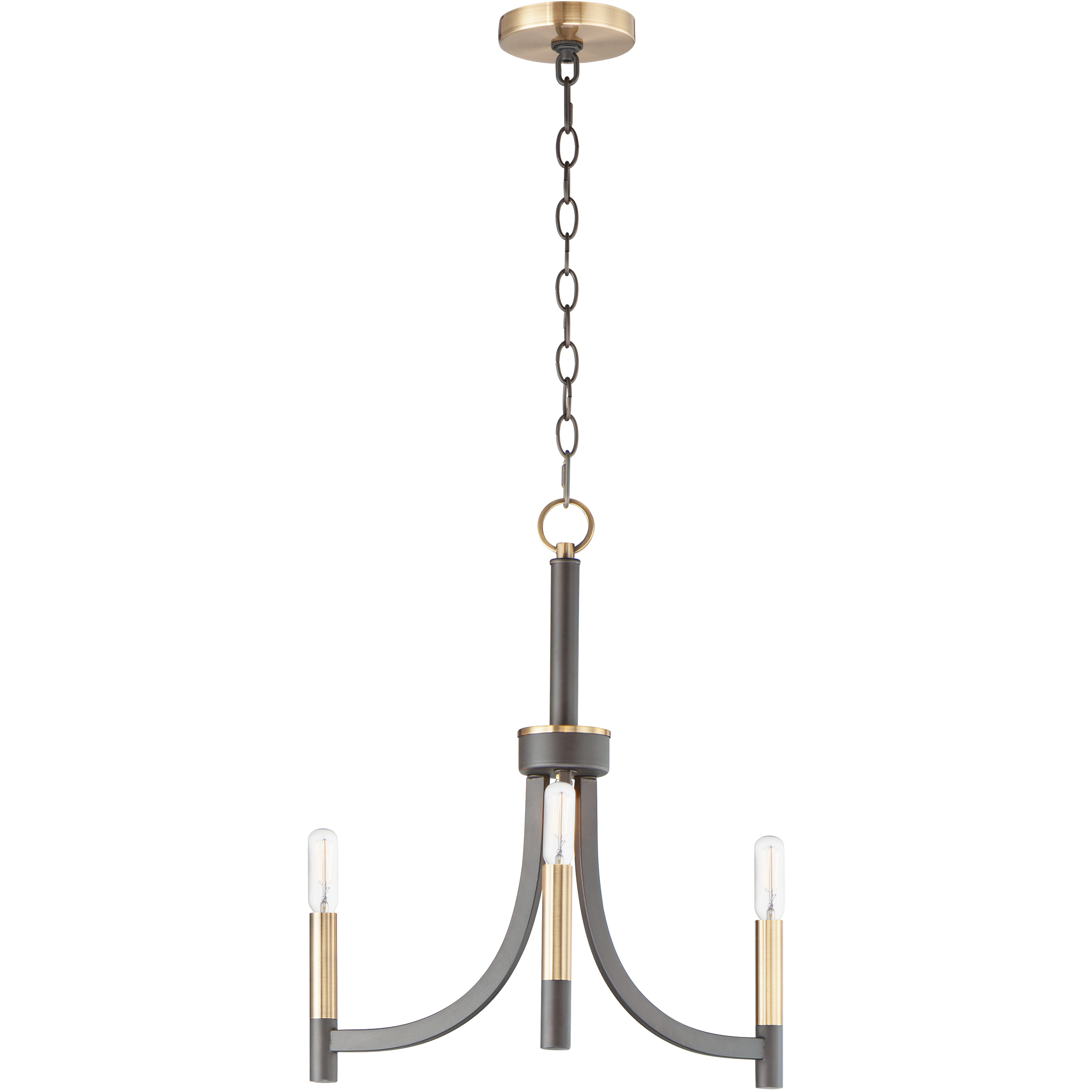 Lyndon 3 Light 20 inch Bronze and Antique Brass Chandelier Ceiling Light