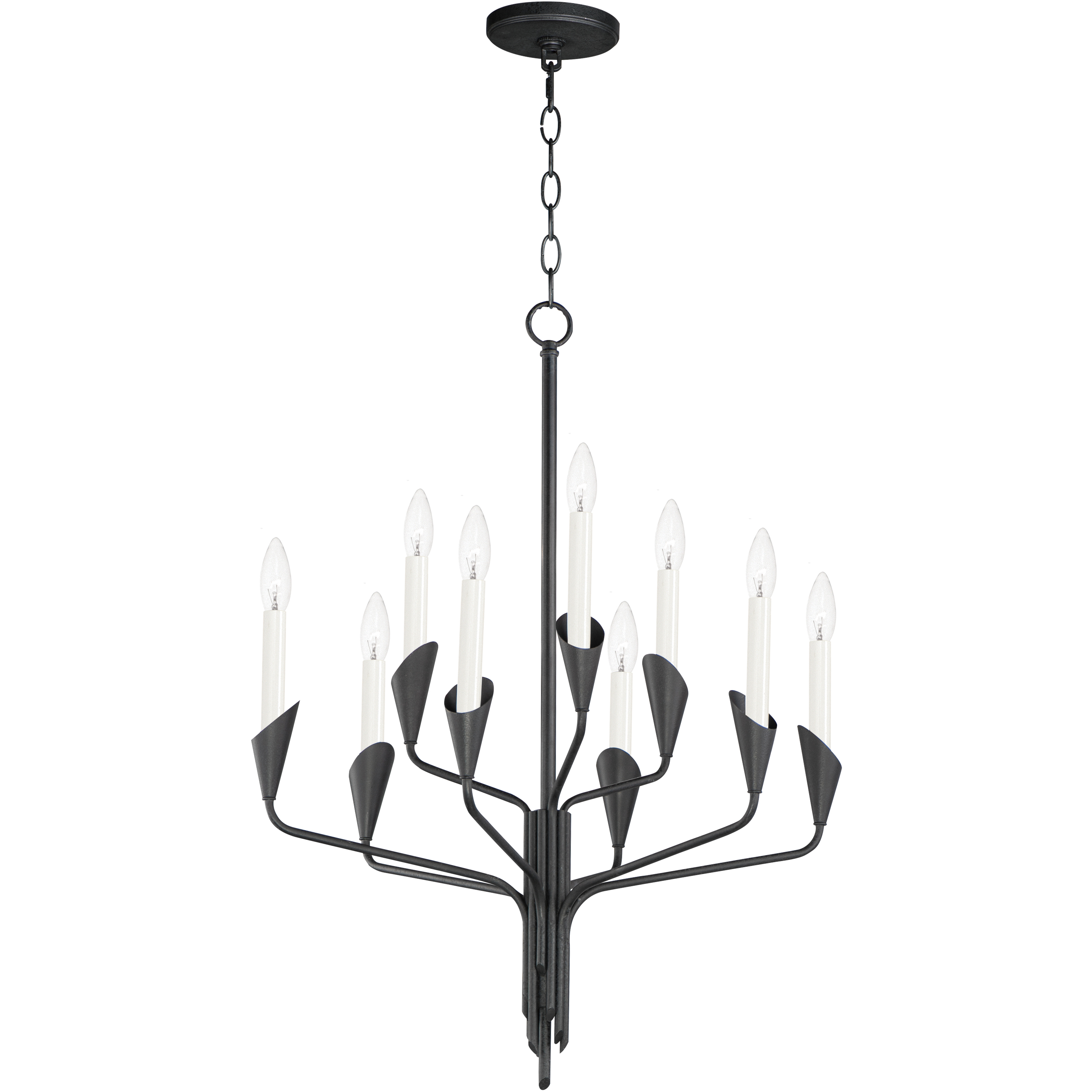 Calyx 9 Light 24.5 inch Black Chandelier Ceiling Light