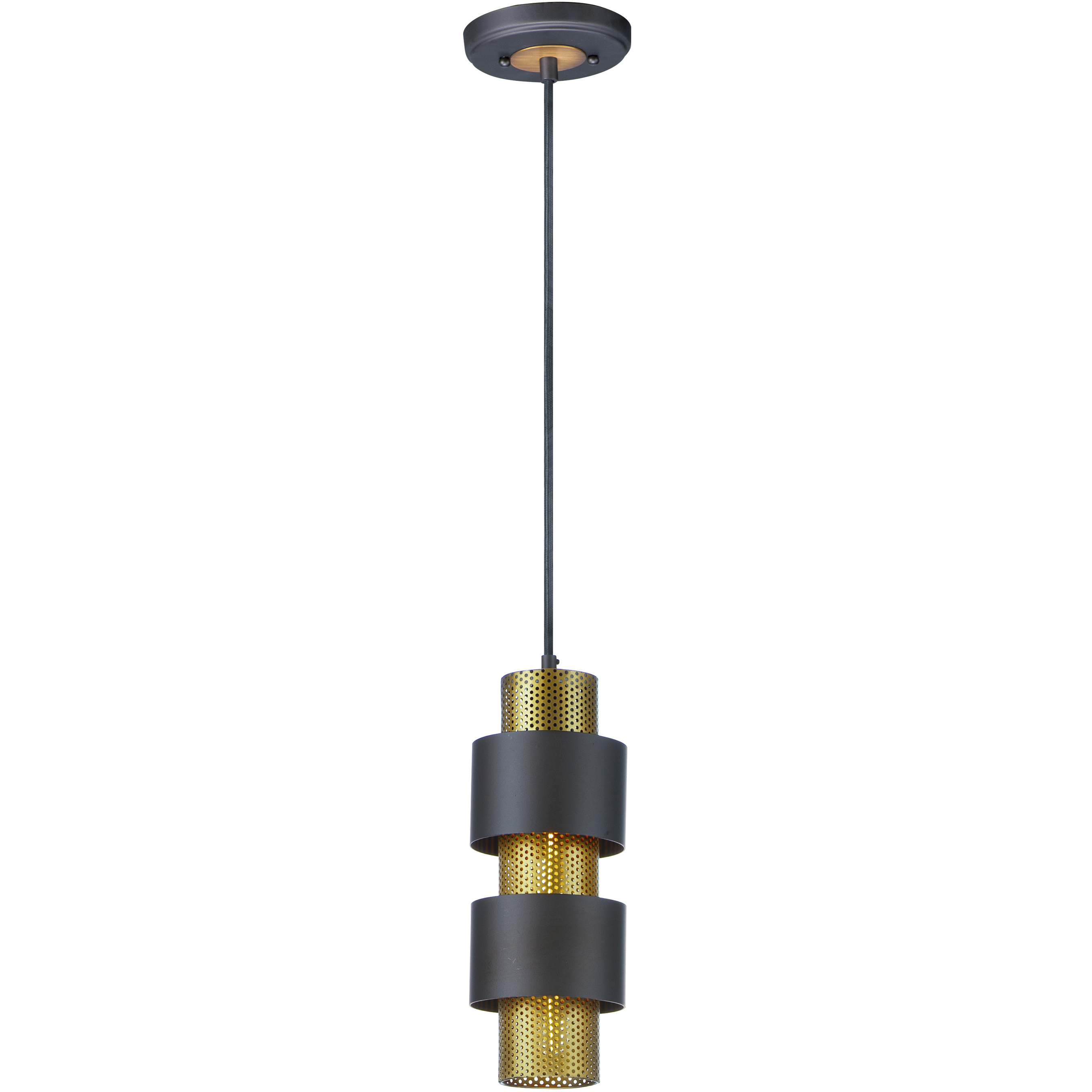 Caspian 1 Light 5.5 inch Oil Rubbed Bronze and Antique Brass Mini Pendant Ceiling Light