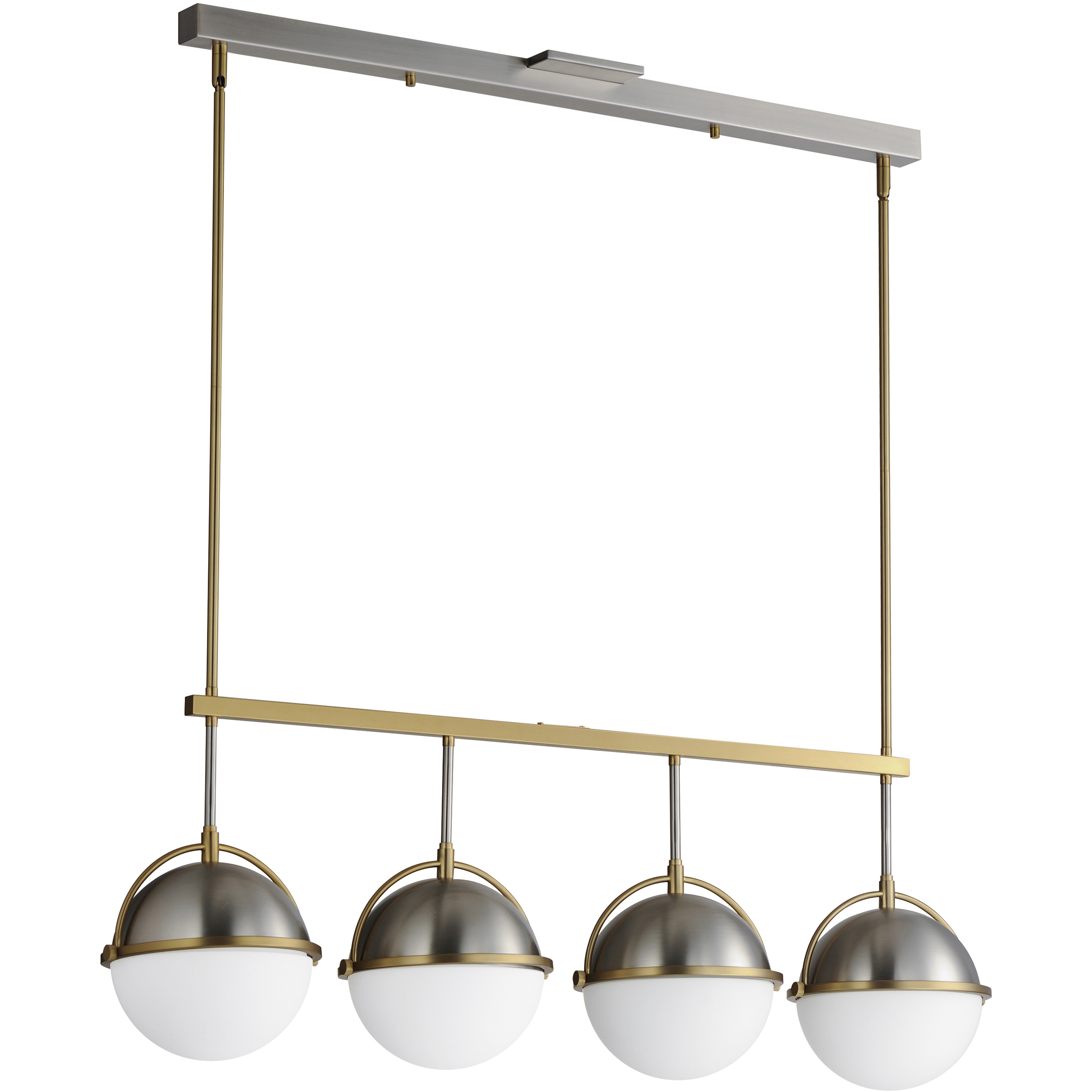 Duke LED 42 inch Satin Nickel and Satin Brass Linear Pendant Ceiling Light
