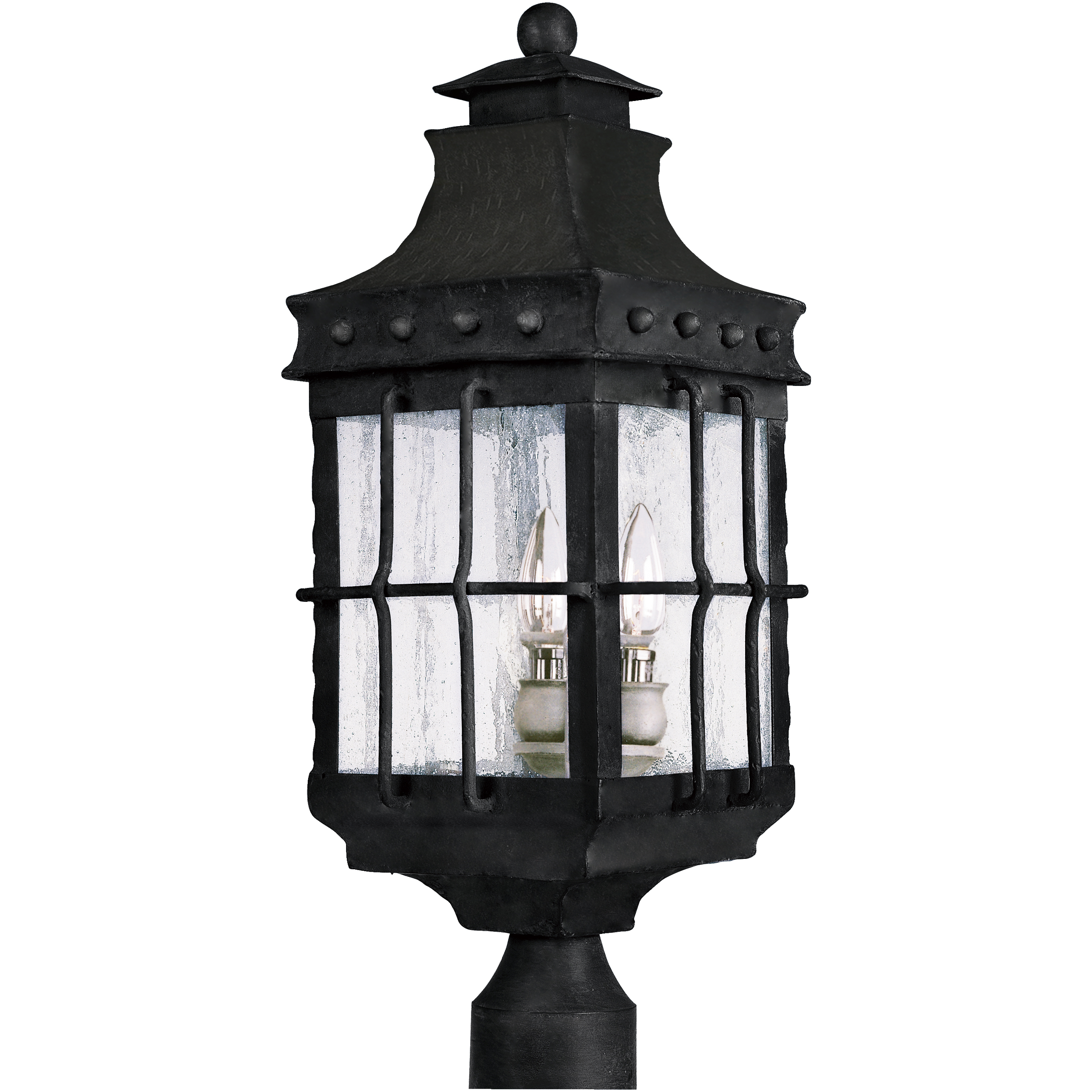 Nantucket 3 Light 22.5 inch Country Forge Outdoor Pole/Post Mount
